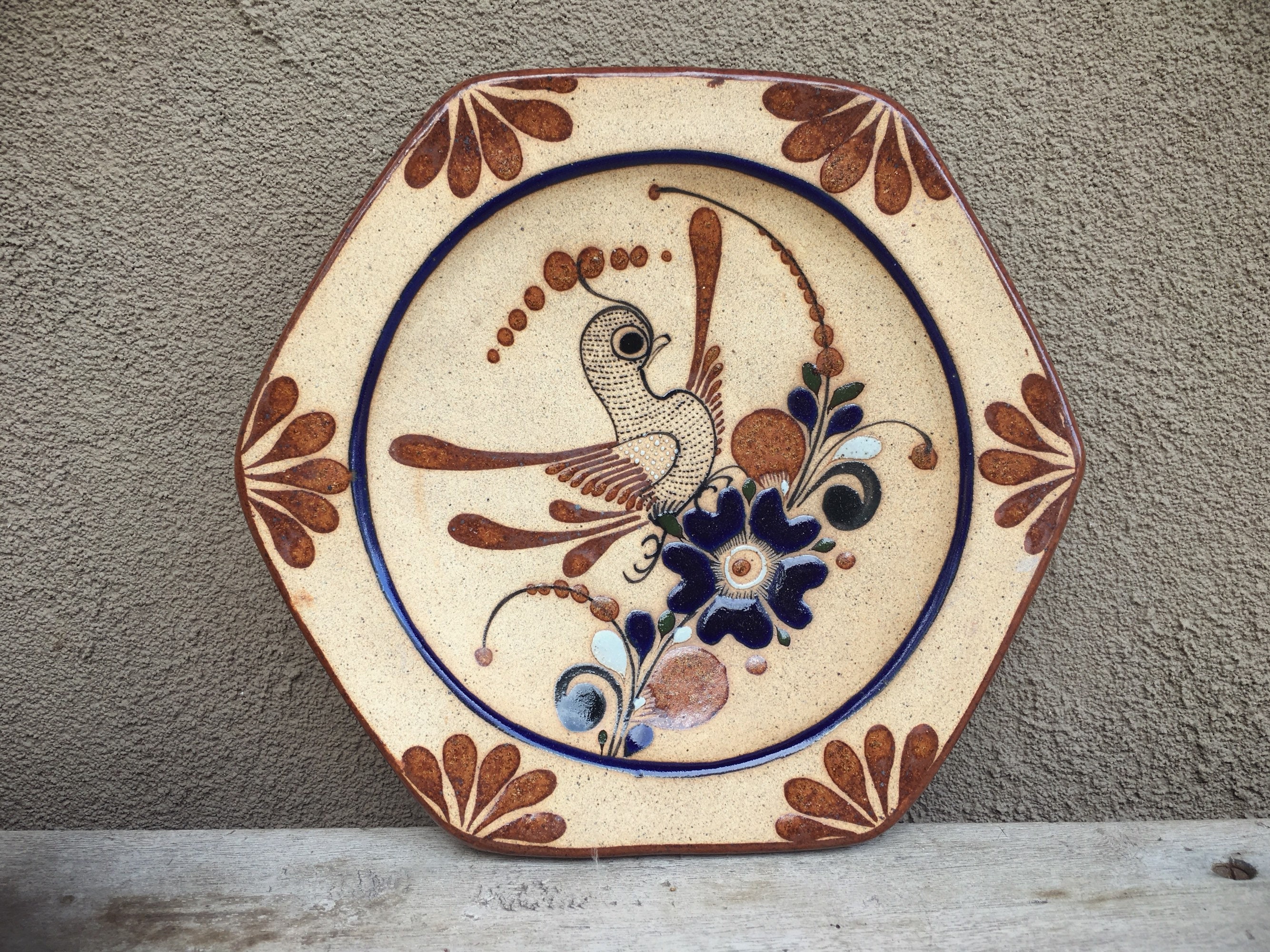Tonala Pottery Decorative Plate Stoneware Pottery, Mexican Folk Art, Mexican Decor Southwest Home