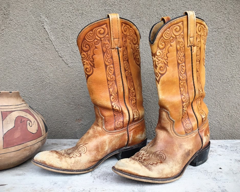 Super Distressed Cowboy Boots Women Size 7.5 Cowgirl Boots, Western ...