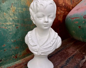 Vintage Porcelain Parianware Bust of Alexander Brongniart, French Decor, Neoclassical Vignette