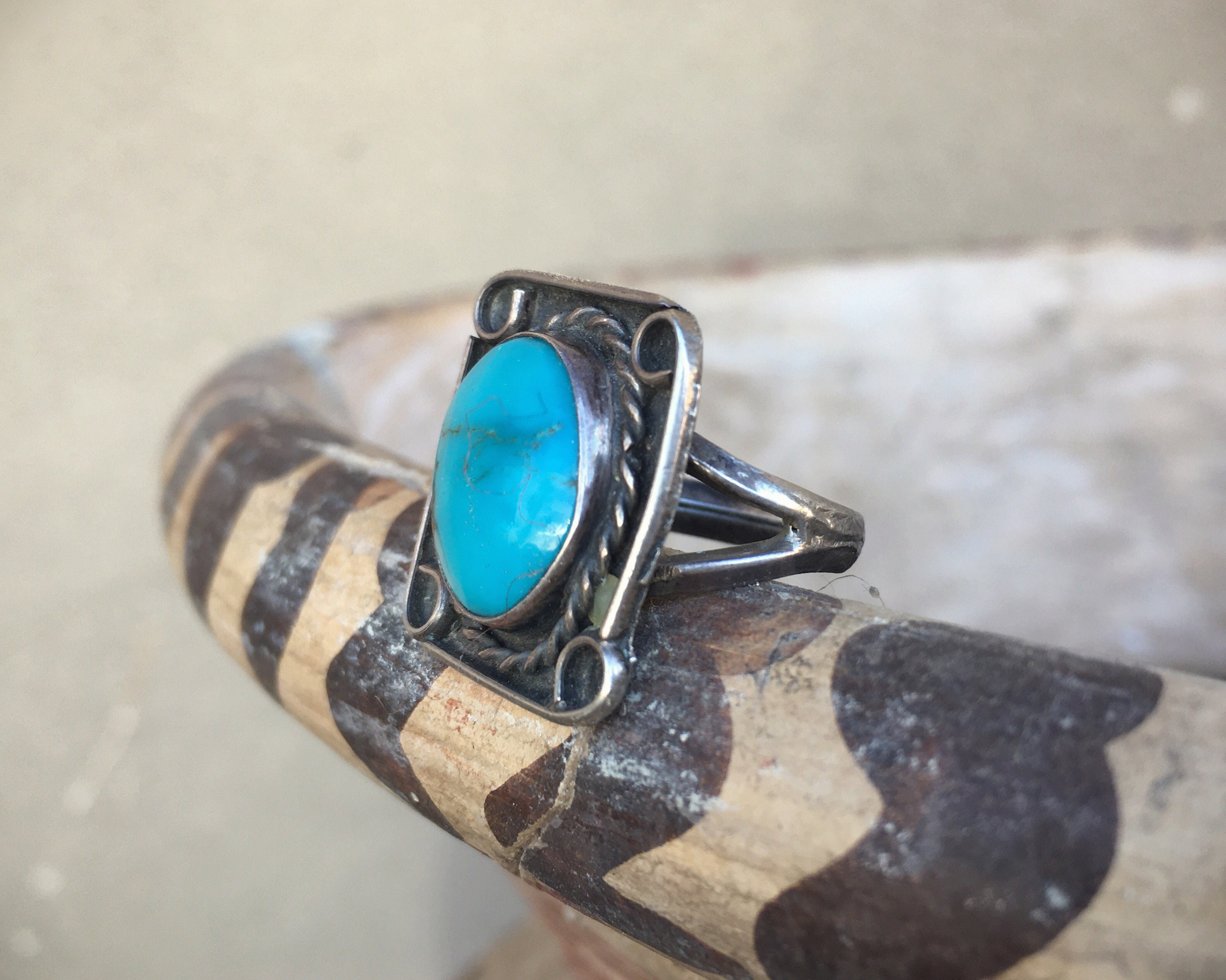 Old Pawn Turquoise Ring for Women, Native American Indian Jewelry, Real ...