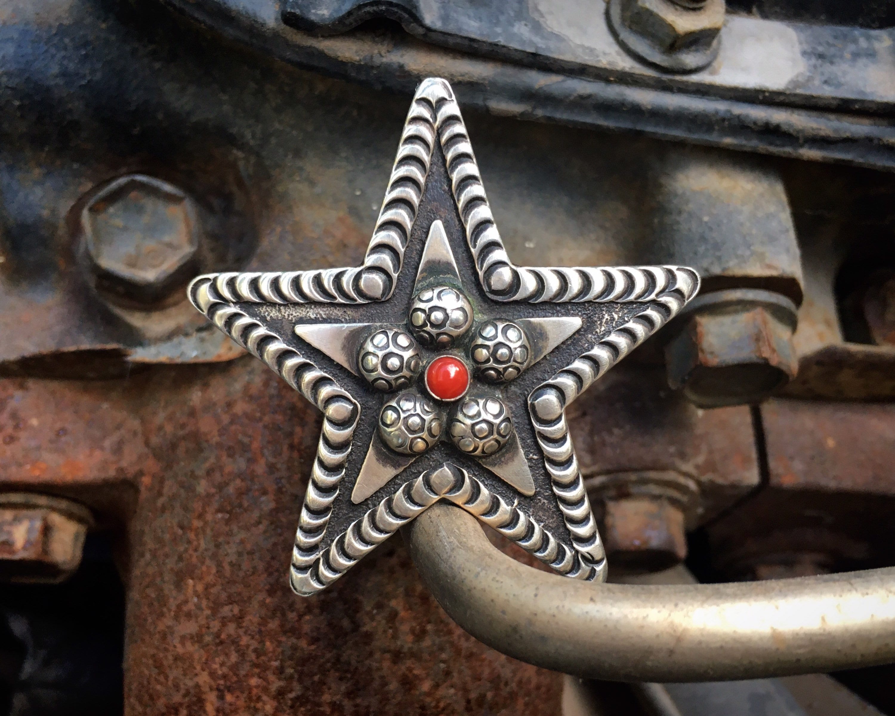 Important Huge Matthew Charley Sterling Silver Star Native American Navajo Ring Important Huge Matthew Charley Sterling Silver Star Native American Navajo Ring