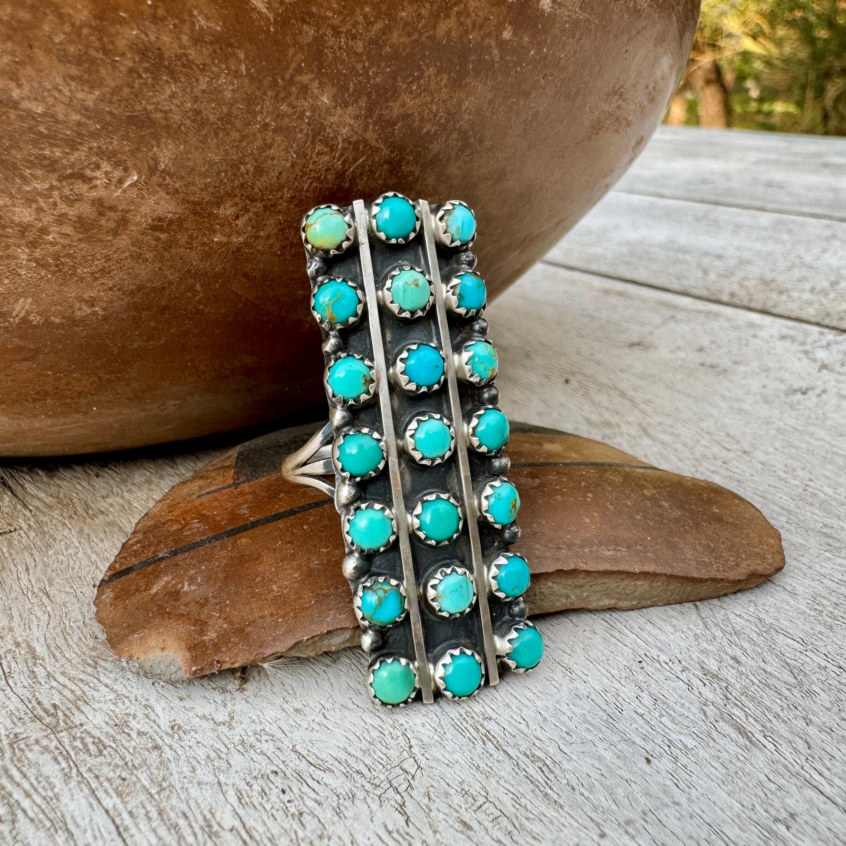 Amazing Vintage Native American Navajo Turquoise Eye Sterling Silver Earrings Amazing Vintage Native American Navajo Turquoise Eye Sterling Silver Earrings
