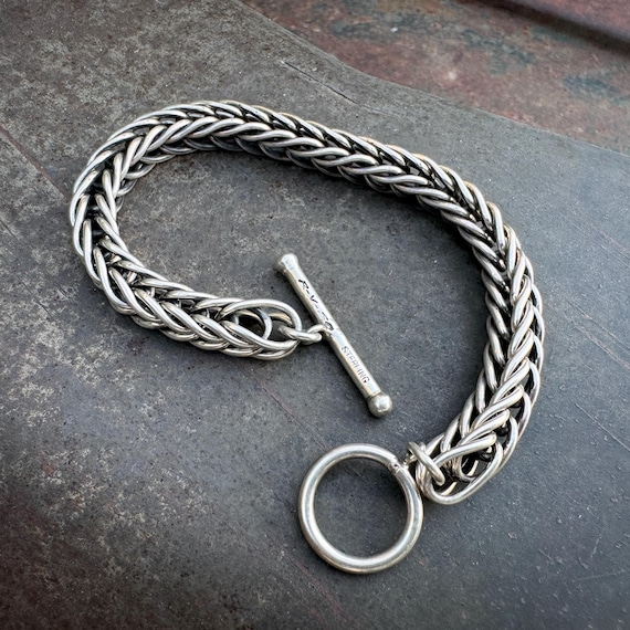 Navajo Steven Arviso Sterling Silver Link Bracelet 8