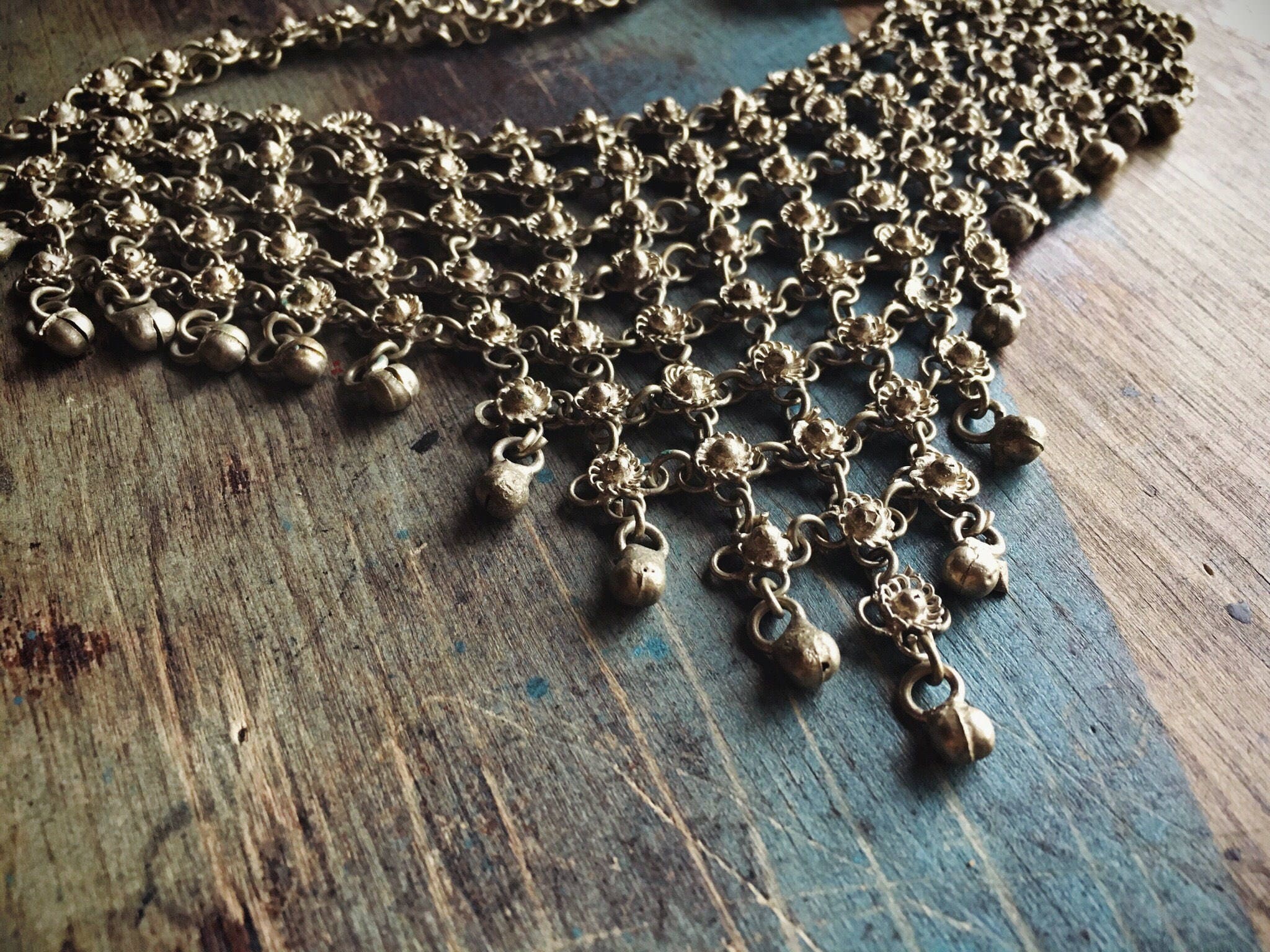 Vintage Tribal Silver Necklace Chainmail, Gypsy Jewelry, Bohemian ...