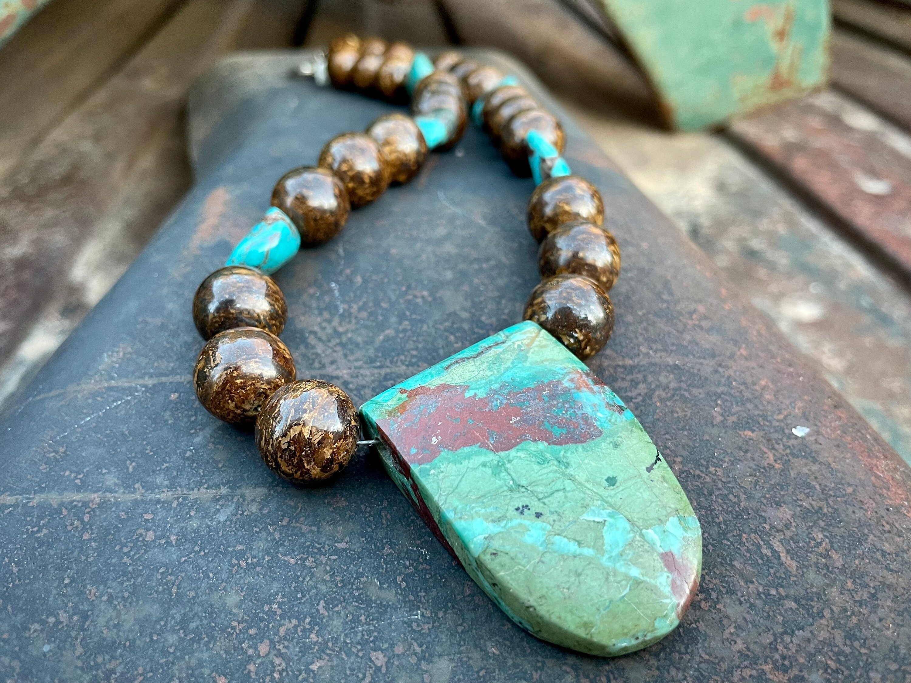 Chunky Turquoise Collar Necklace - Boho Chic Jewelry Online | The Jewelry  Junkie