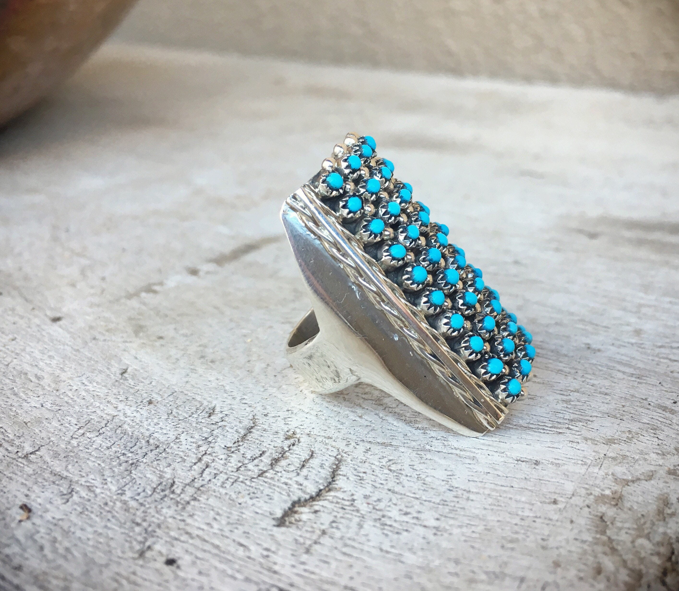 Zuni Turquoise Ring Snake Eye Native American Ring, Turquoise Jewelry