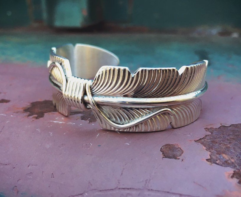 Women's Sterling Silver Feather Cuff Bracelet