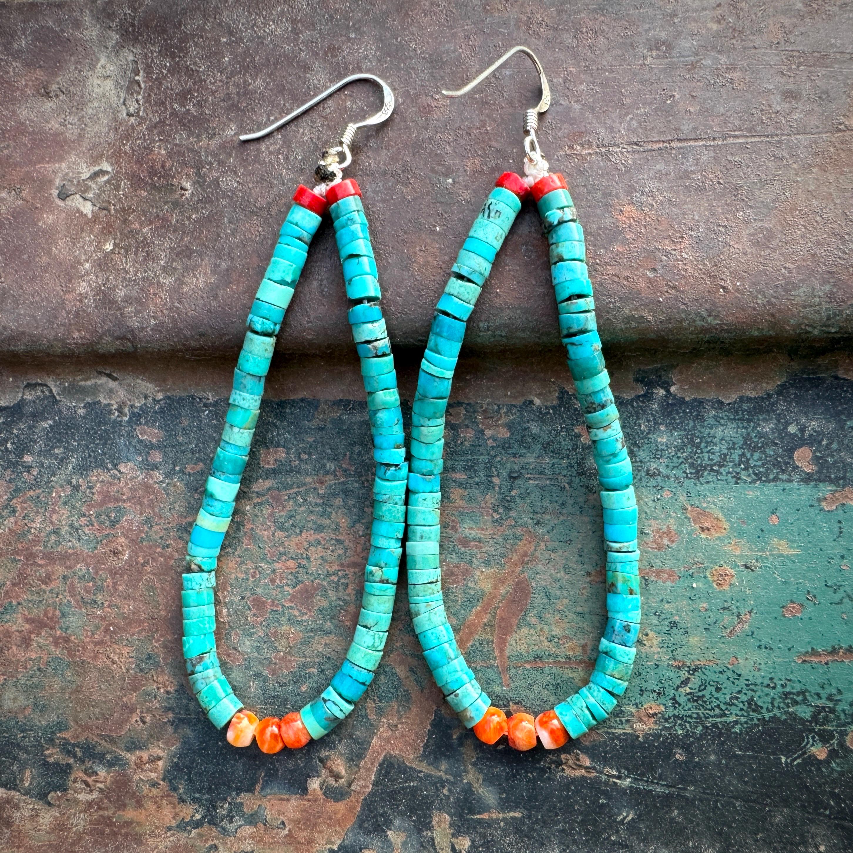 One Of The Best Vintage Native American Navajo Spiny Oyster Turquoise Heishi Necklace One Of The Best Vintage Native American Navajo Spiny Oyster Turquoise Heishi Necklace