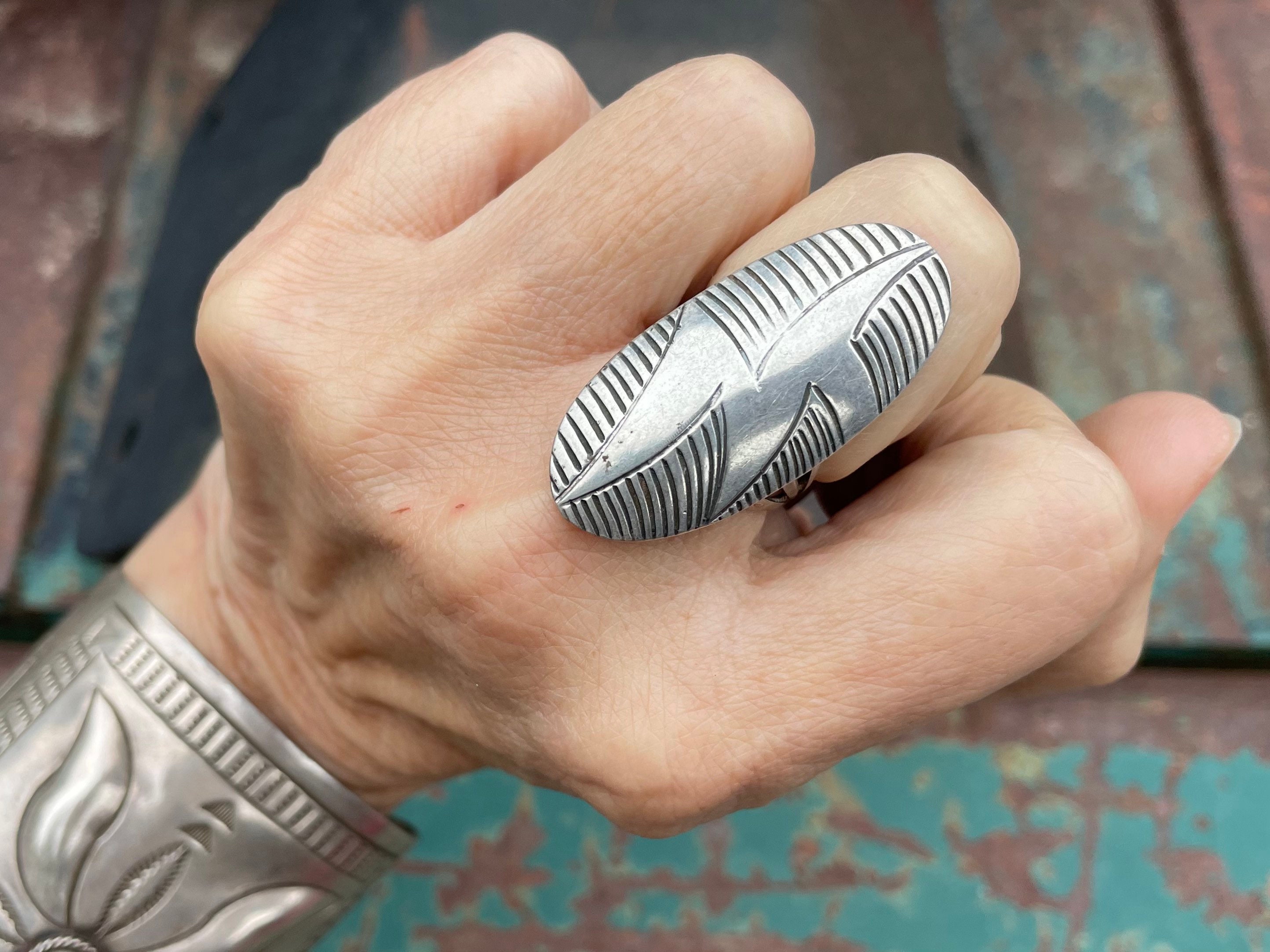 Native American Navajo Story On The Finger Vintage Sterling Silver Hand Carved Ring Native American Navajo Story On The Finger Vintage Sterling Silver Hand Carved Ring