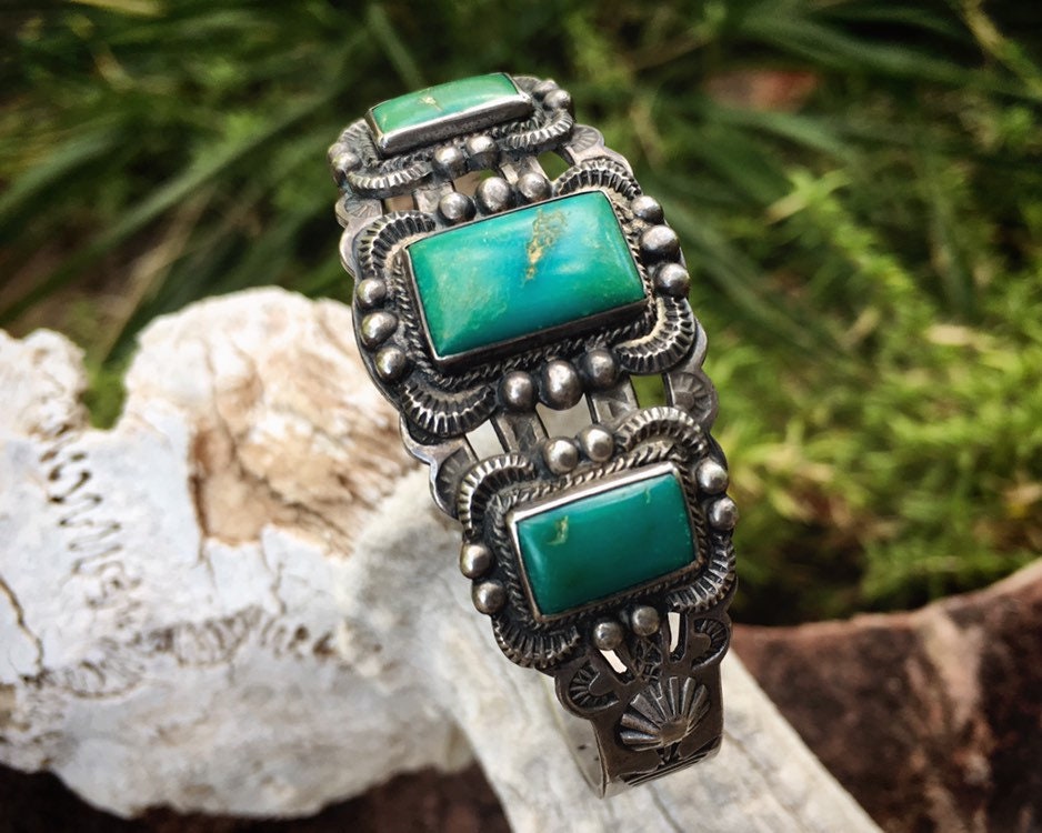 Early Turquoise Cuff Bracelet Circa 1930s Fred Harvey Era, Vintage ...