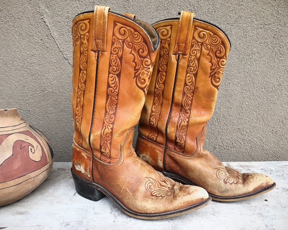 Super Distressed Cowboy Boots Women Size 7.5 Cowgirl Boots, Western ...