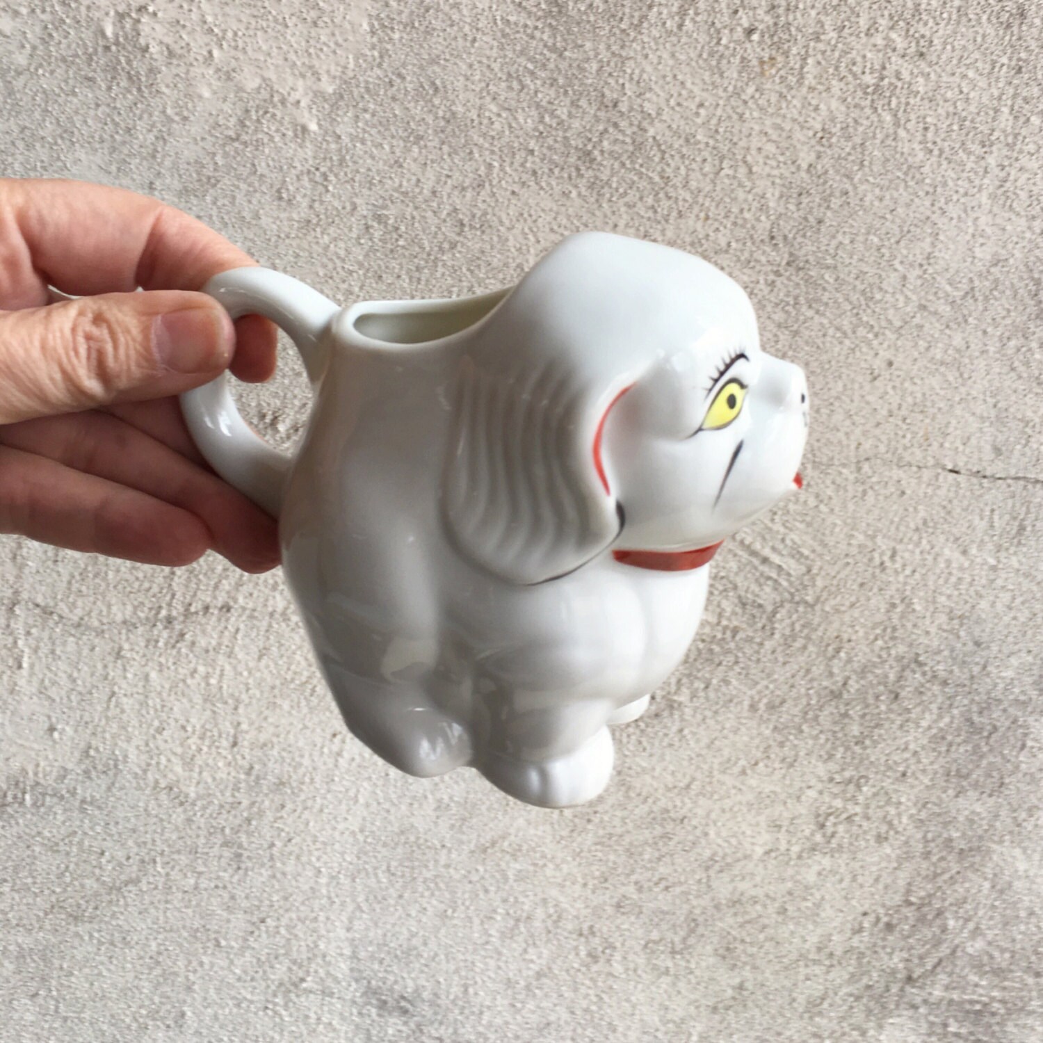 Vintage porcelain collectible dog creamer gift for dog lover