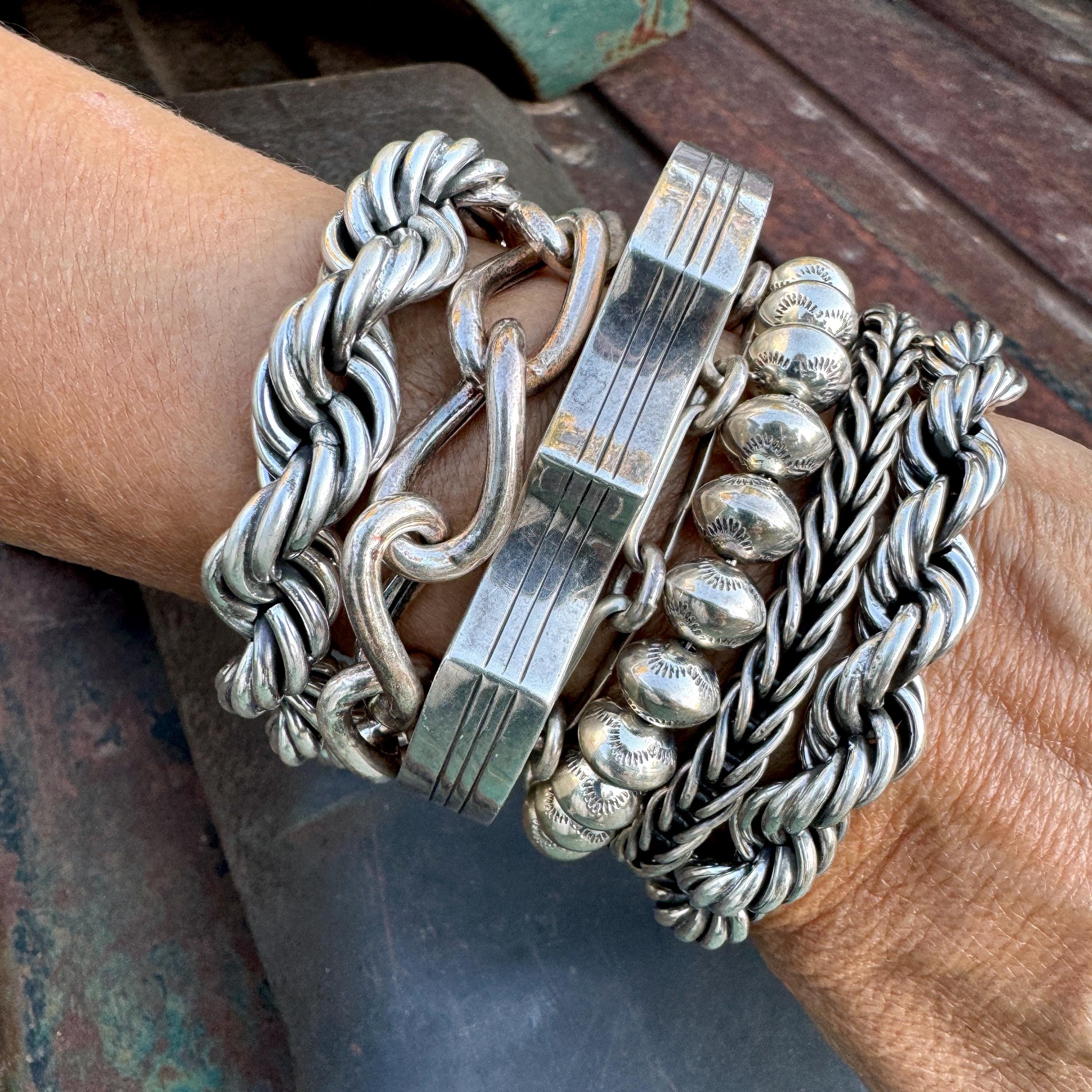 Vintage Italian Chunky 925 Sterling Silver Link Bracelet Vintage Italian Chunky 925 Sterling Silver Link Bracelet