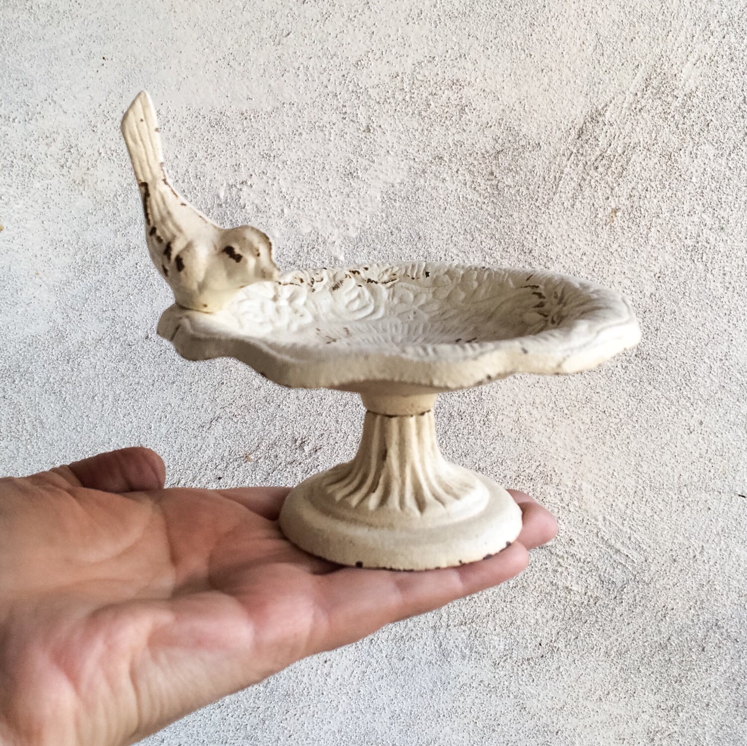Small vintage cast iron bird bath trinket dish miniature iron Etsy