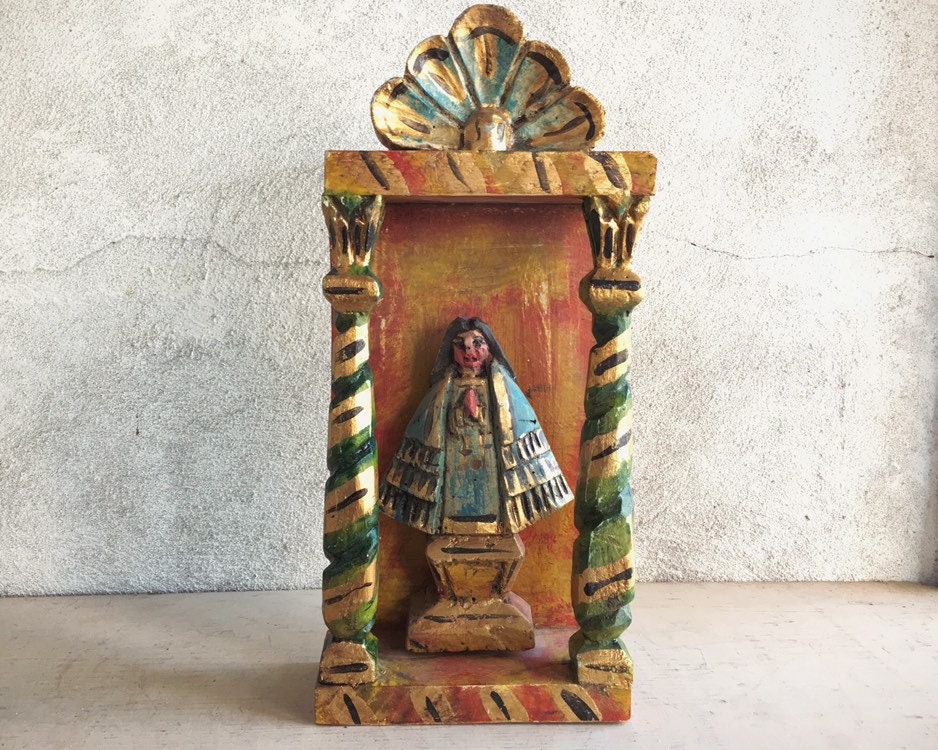 New Mexican Folk Art Santos Shrine New Mexican Folk Art Santos Shrine