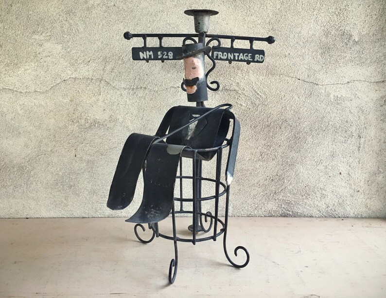 Vintage Metal Folk Art Sculpture New Mexico Art Outsider Art Etsy