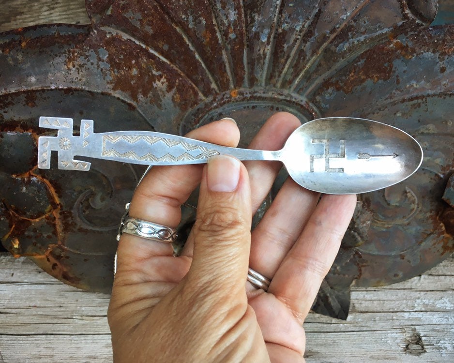 Early 1900's Hand Pounded Coin Native American Jewelry Silver 'Whirling Logs' Native American Jewelry Silver Bracelet Old Early 1900's Hand Pounded Coin Native American Jewelry Silver 'Whirling Logs' Native American Jewelry Silver Bracelet Old
