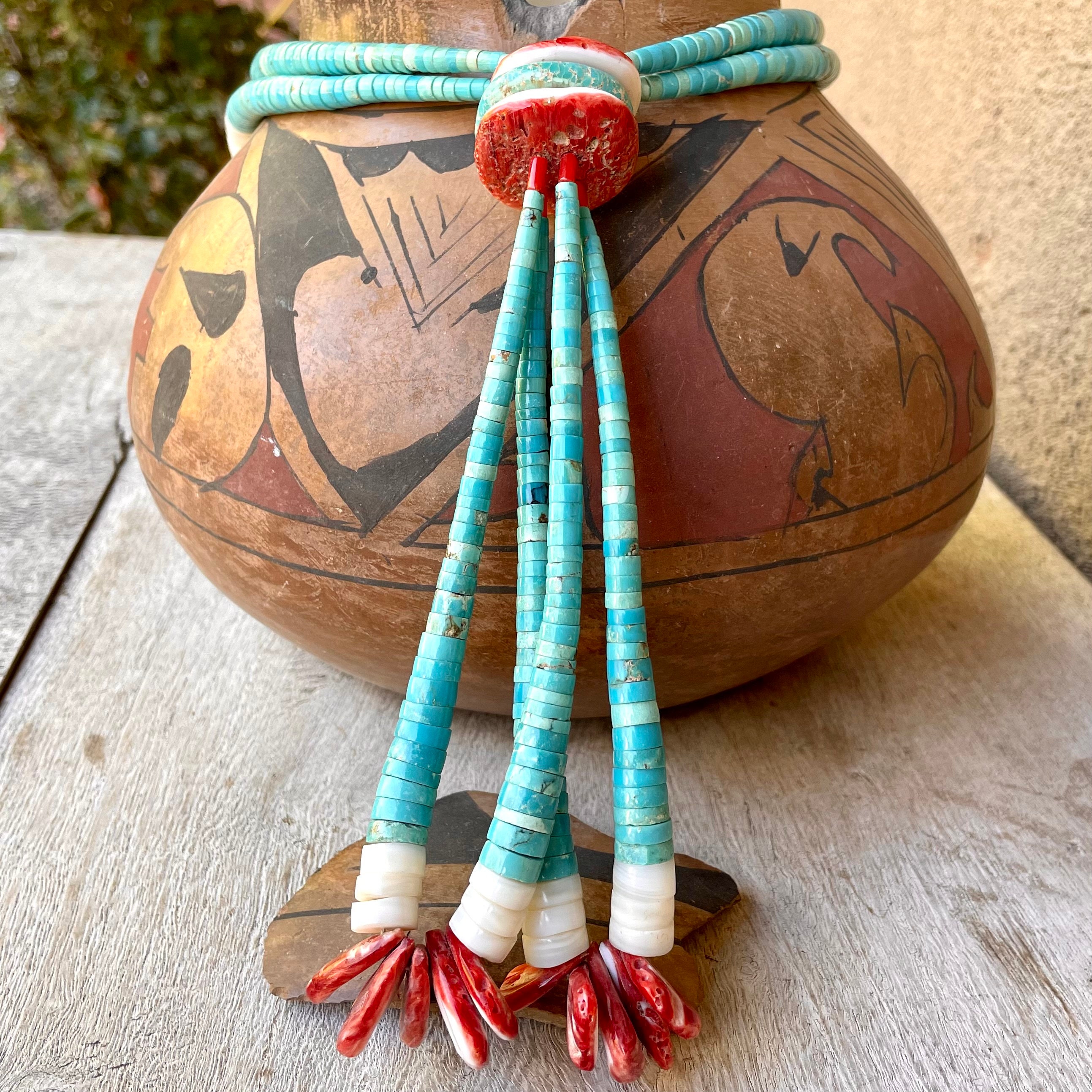 MUSEUM VINTAGE SANTO DOMINGO TURQUOISE JACLA NECKLACE OLD MUSEUM VINTAGE SANTO DOMINGO TURQUOISE JACLA NECKLACE OLD