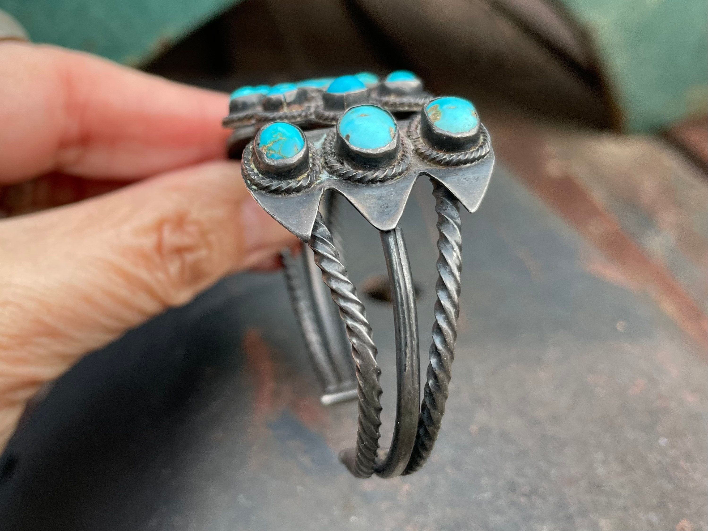 Native American Indian Jewelry Genuine Kingman Turquoise Pendant: Treasures  of the Southwest