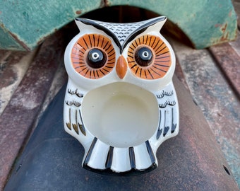 Ceramic Poured Mold Pottery Owl Candle Holder from New Mexico, Native American Indian Pueblo Arts and Crafts, Bird Gifts for Brainy Person