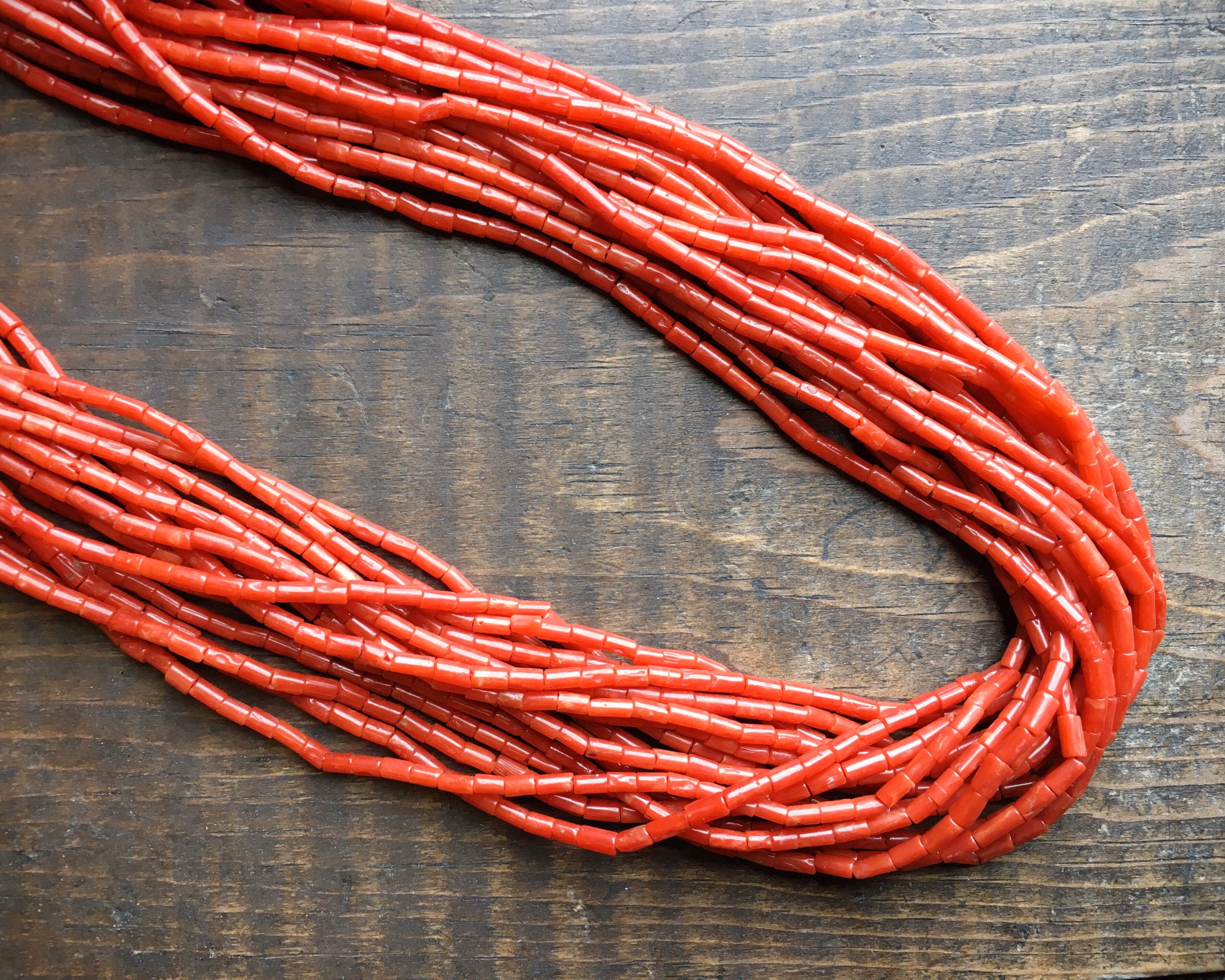Native American 30 Strands!! Mini Coral Seeds Vintage Santo Domingo Necklace Native American 30 Strands!! Mini Coral Seeds Vintage Santo Domingo Necklace