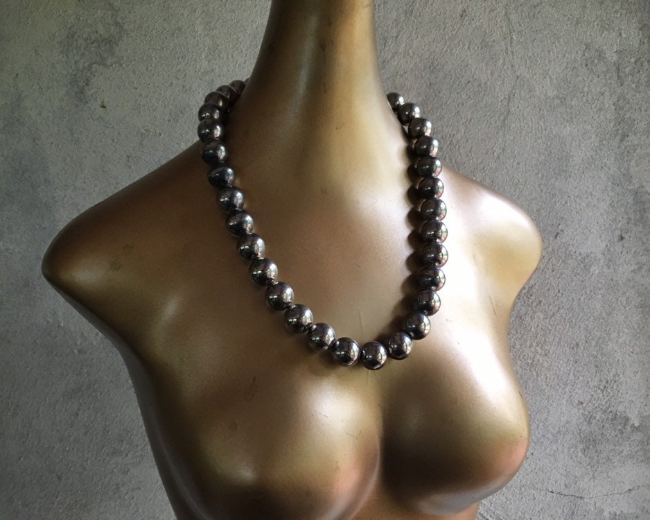 Vintage German Silver Bead Necklace for Women, Southwestern Jewelry ...