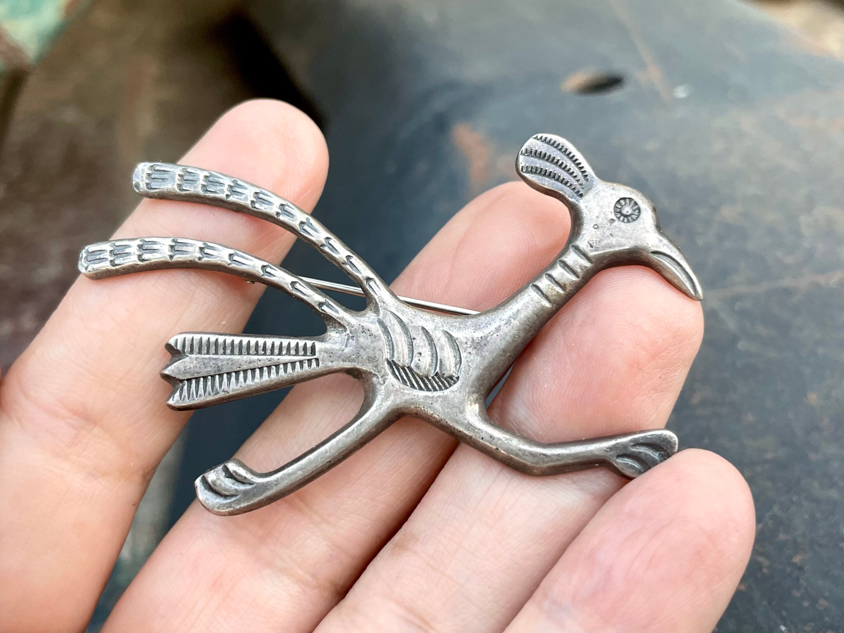 Marvelous Navajo Sterling Silver Toad Pin Native American Marvelous Navajo Sterling Silver Toad Pin Native American