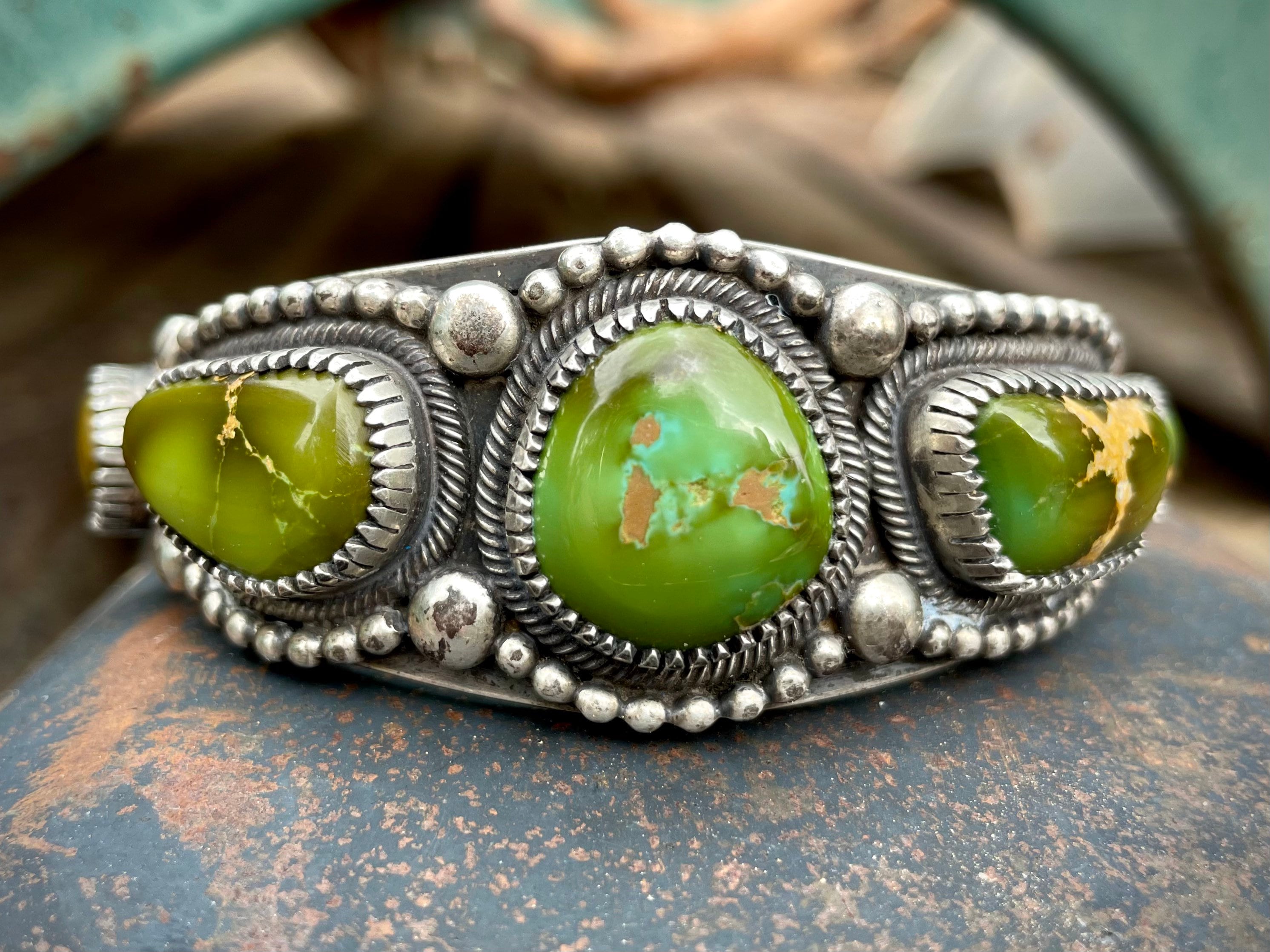 Verdy Jake Authentic Native American Navajo Turquoise Sterling Silver Bracelet Verdy Jake Authentic Native American Navajo Turquoise Sterling Silver Bracelet