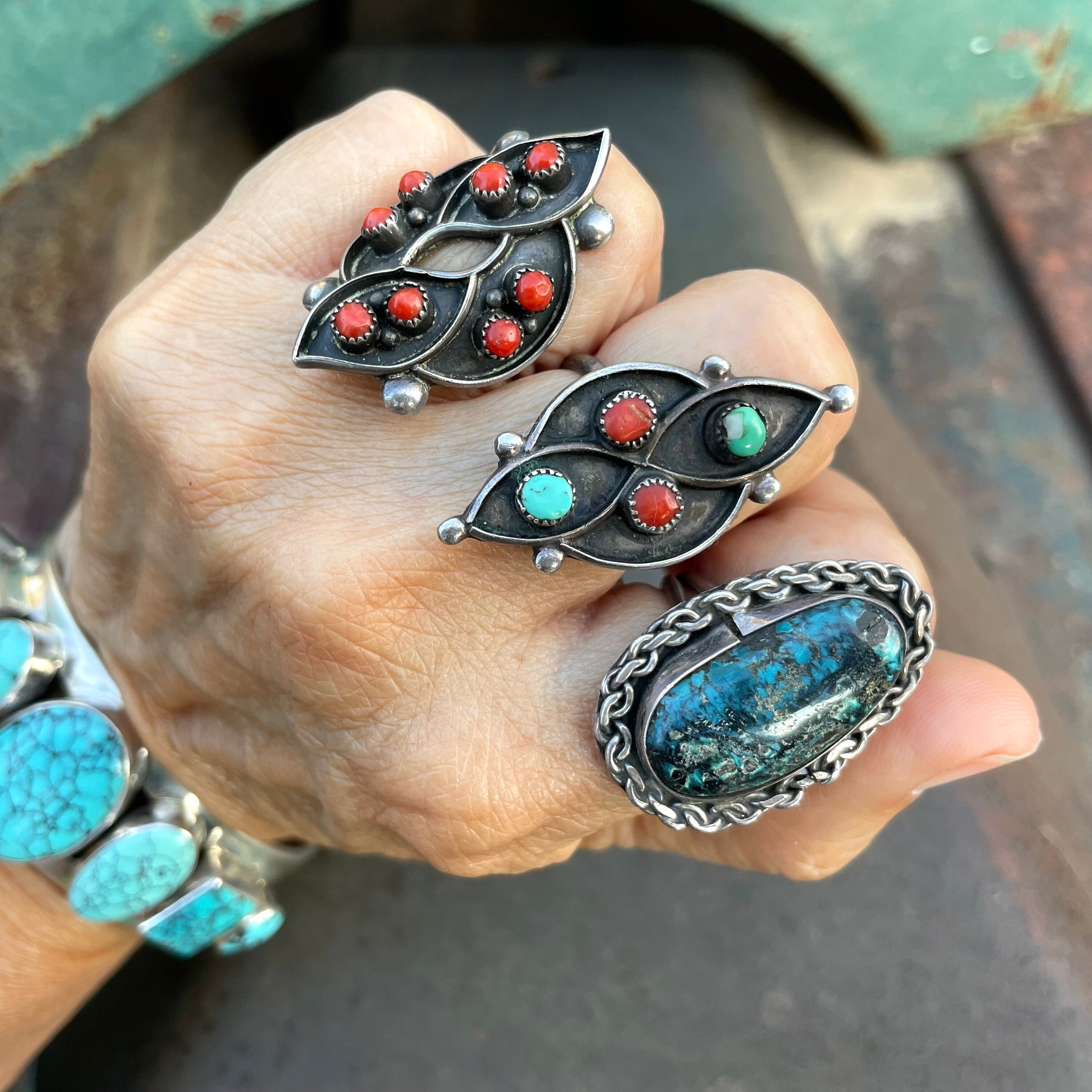 Turquoise coral deals ring