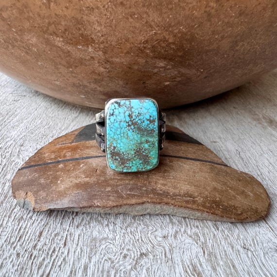 Simple Rectangle Matrixed Turquoise Ring Approx S… - image 9