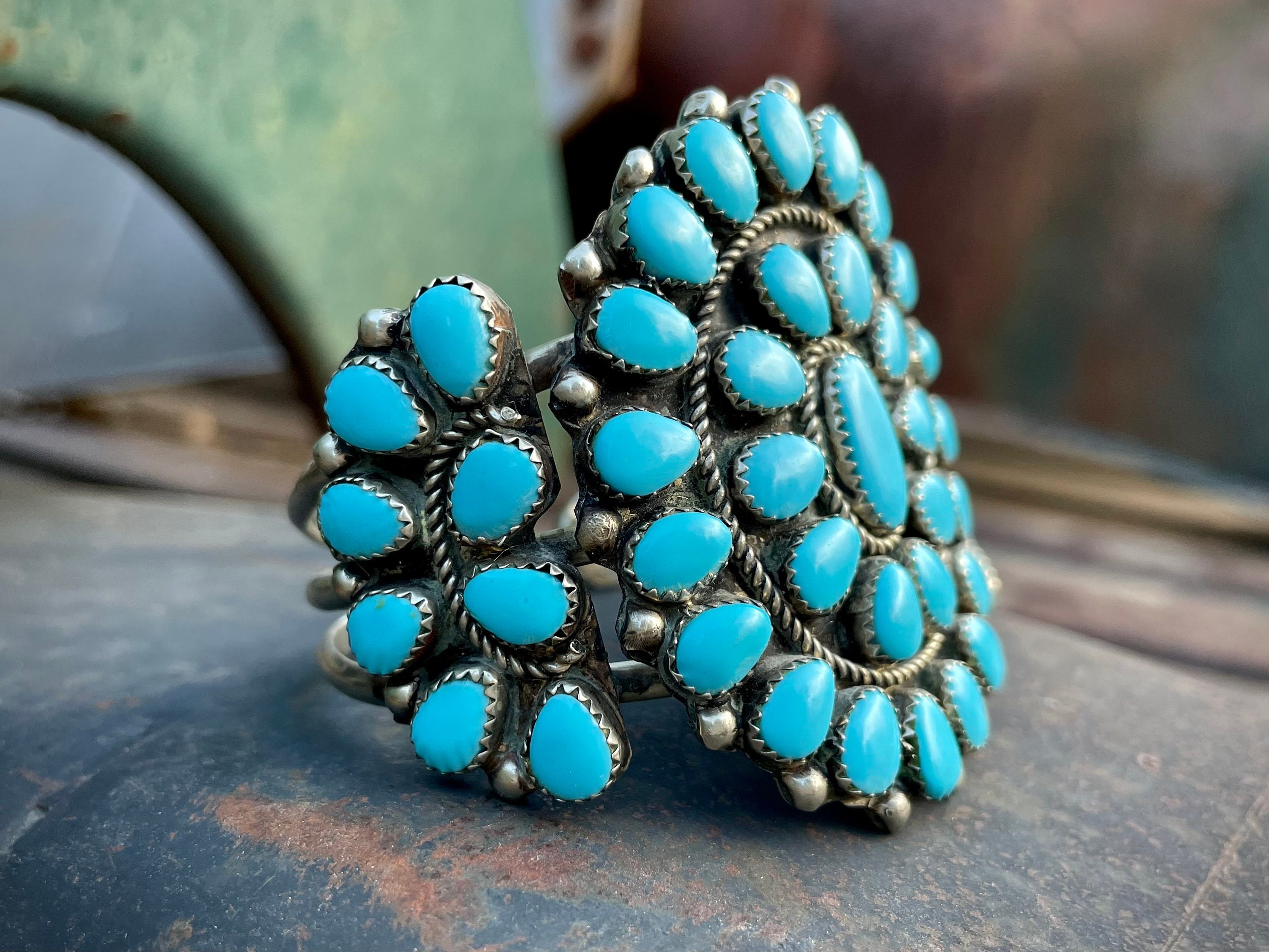 Blocks Of Turquoise Vintage Native American Navajo Sterling Silver Bracelet Cuff Blocks Of Turquoise Vintage Native American Navajo Sterling Silver Bracelet Cuff