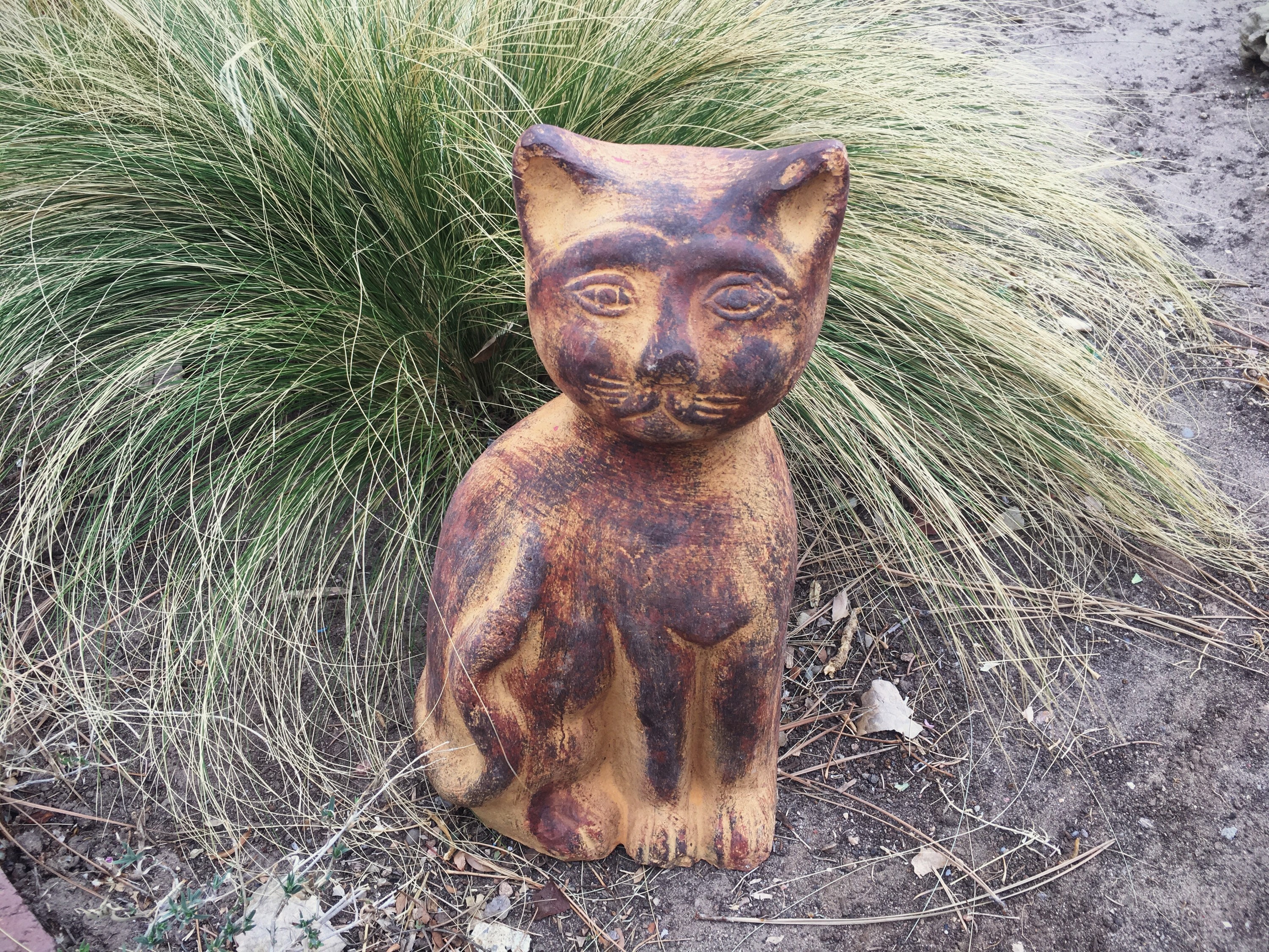 cat yard statue
