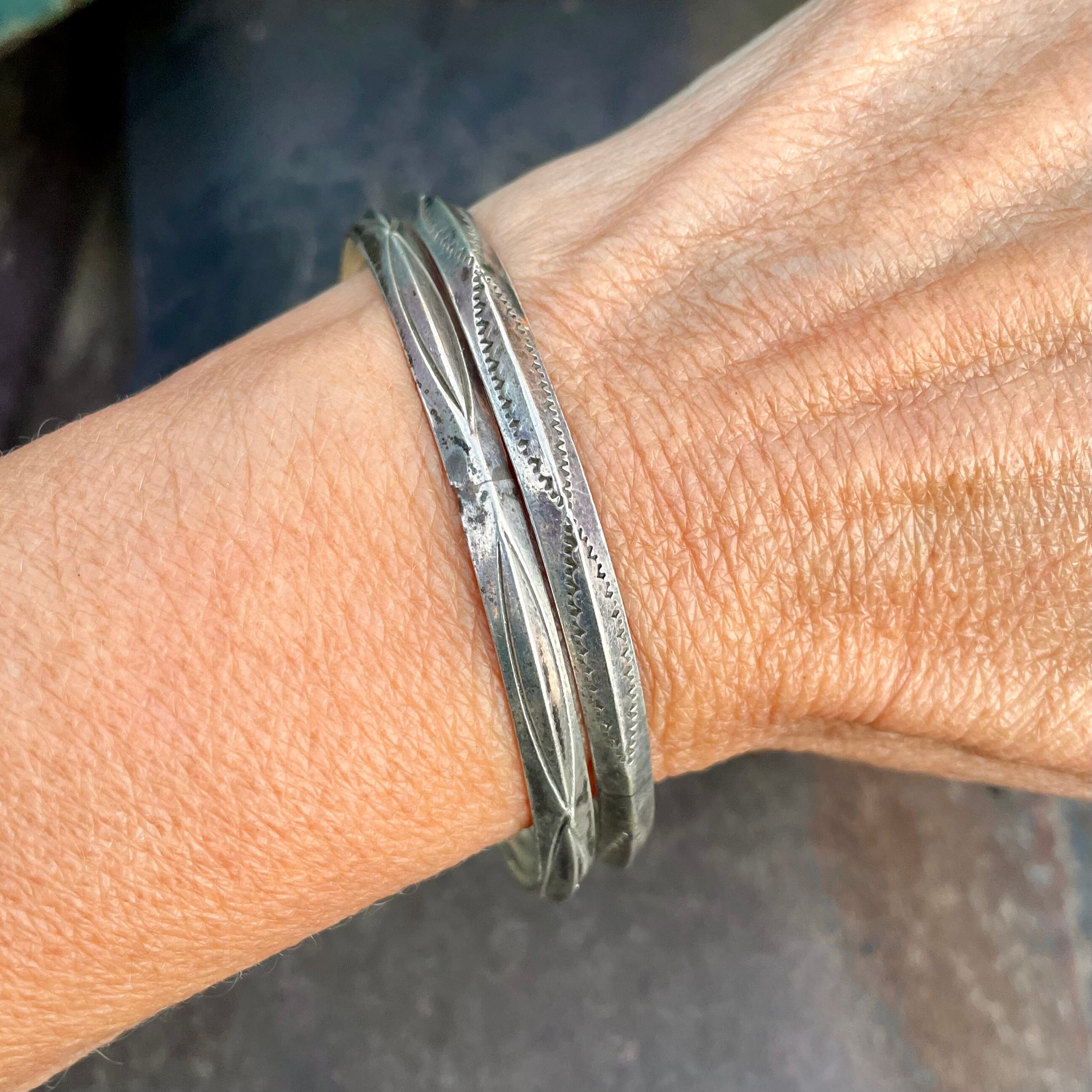 Vintage Tahe Sterling Silver Navajo Bangle Bracelet. - Etsy