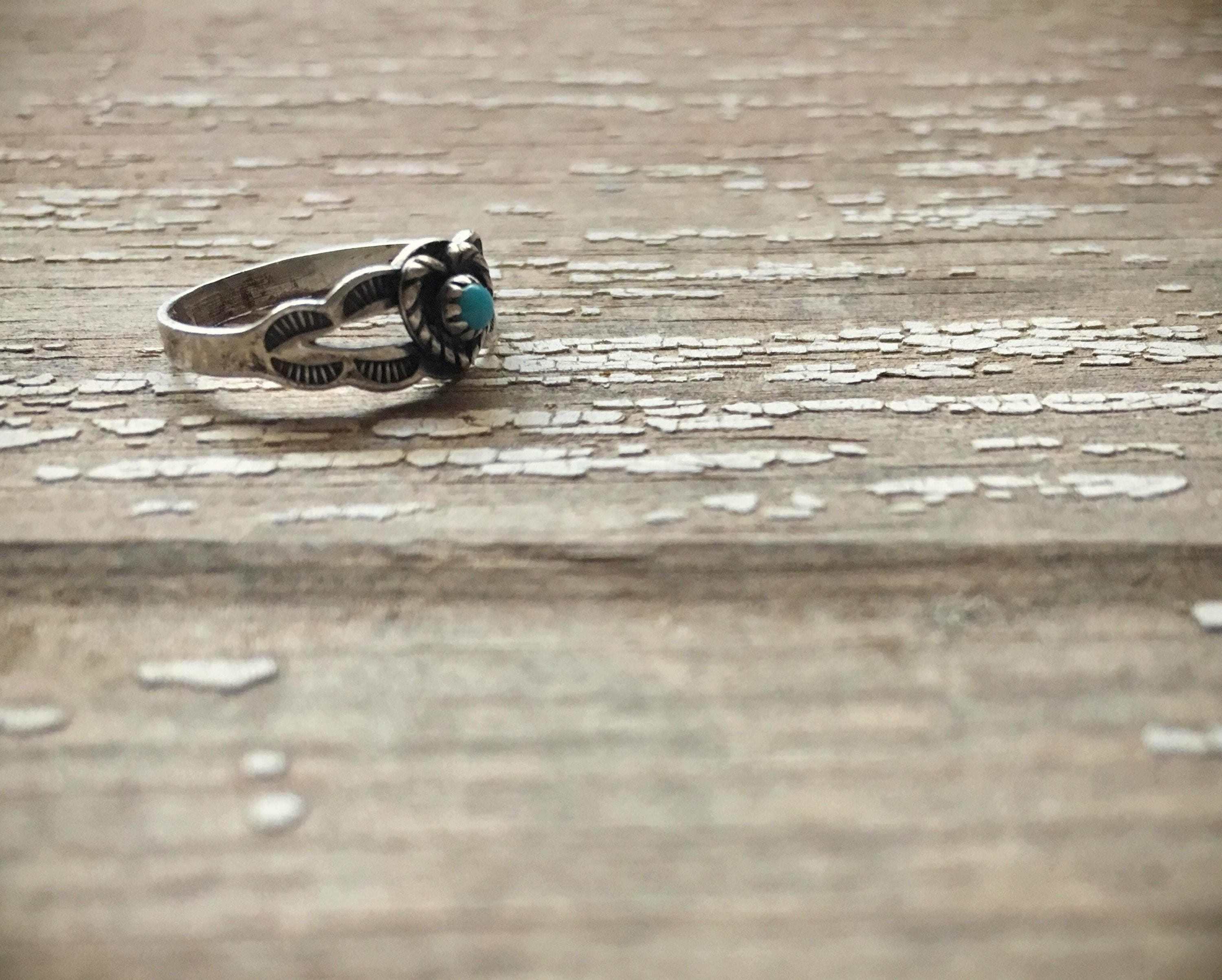 Fred Harvey Era Child's Ring, Pinky Ring, Heart Ring, Small