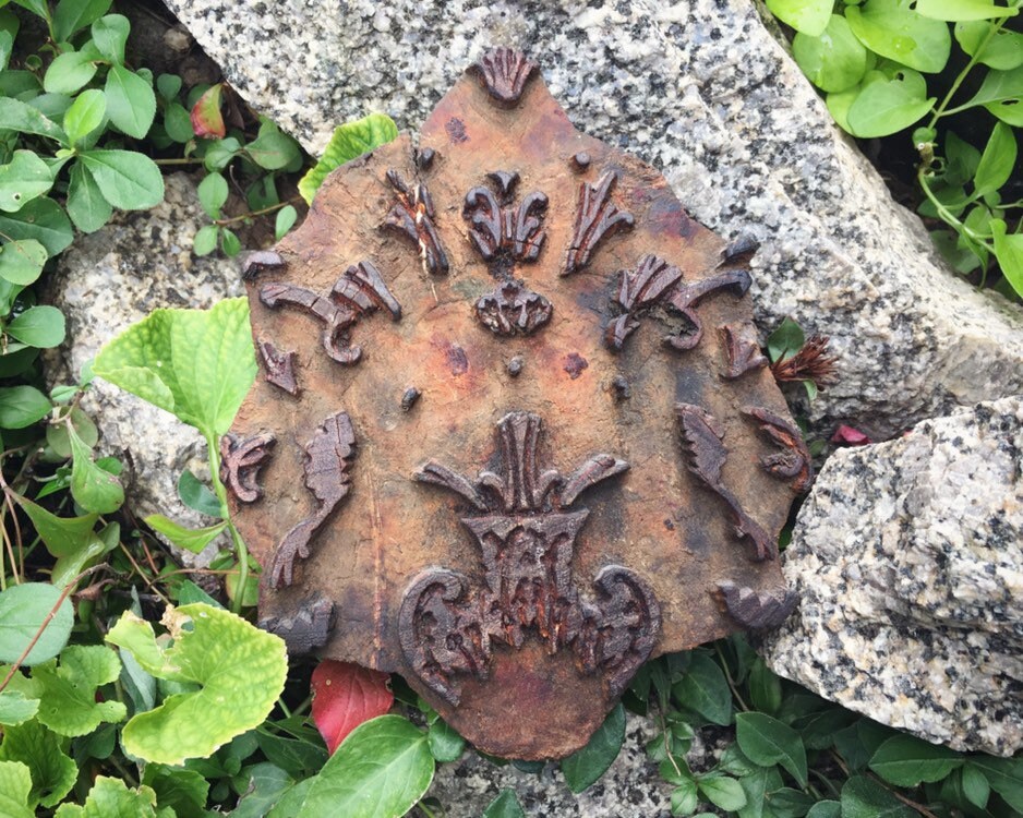 Antique Wood Block Printing Stamp Wall Hanging, Batik Stamp, Boho Decor Primitive Art