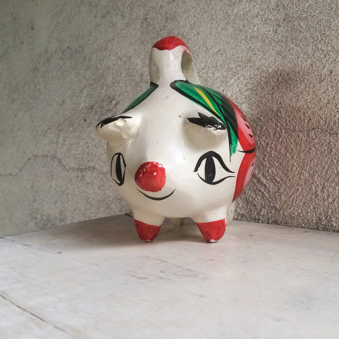 Vintage Mexican souvenir piggy bank / clay pig pottery / Etsy