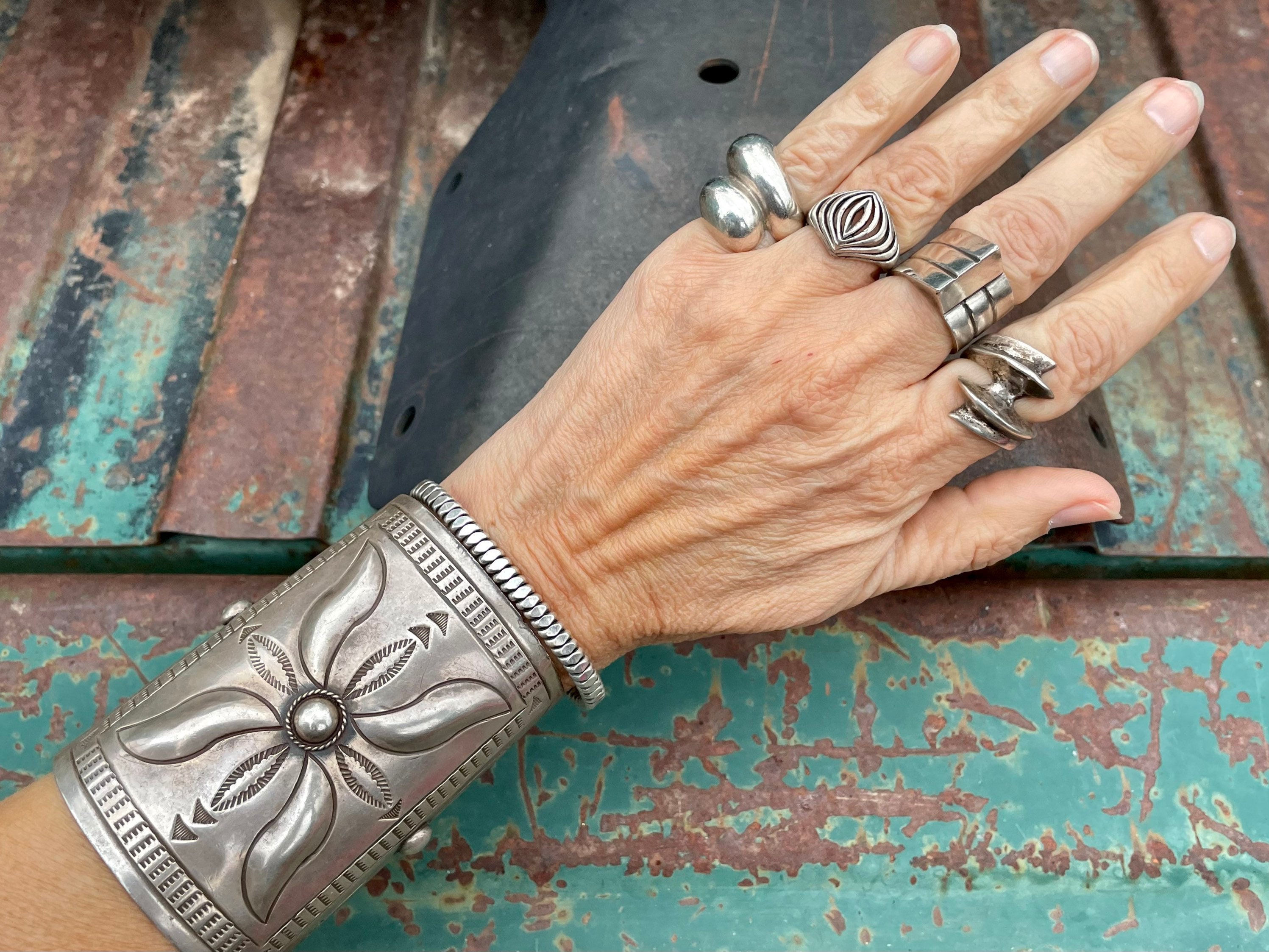 Vintage Taxco 925 Sterling Silver Twist Ring Size 8, Sculptural