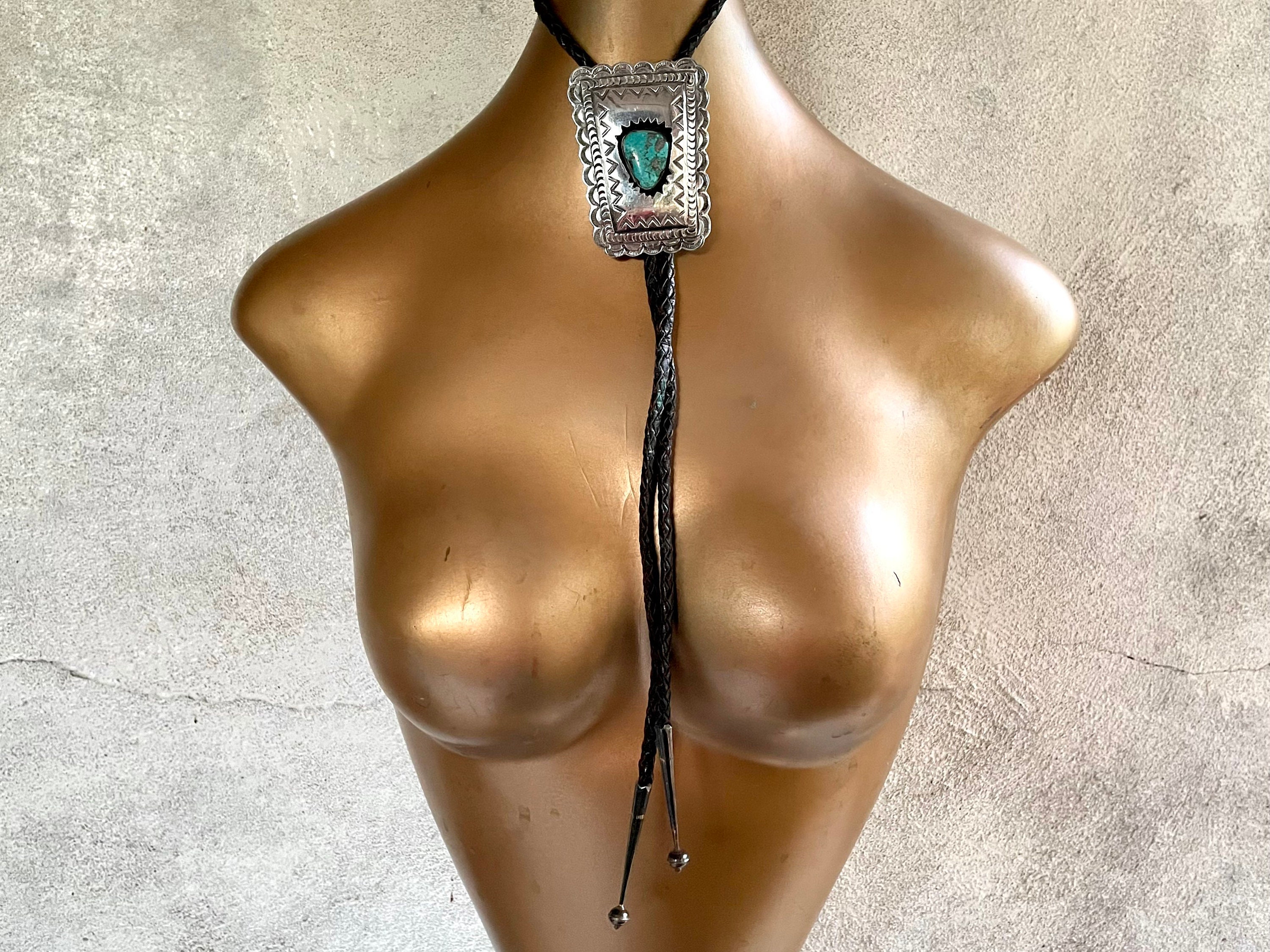 Electrifying Native American Navajo Morenci Turquoise Sterling Silvler Bolo Tie Electrifying Native American Navajo Morenci Turquoise Sterling Silvler Bolo Tie