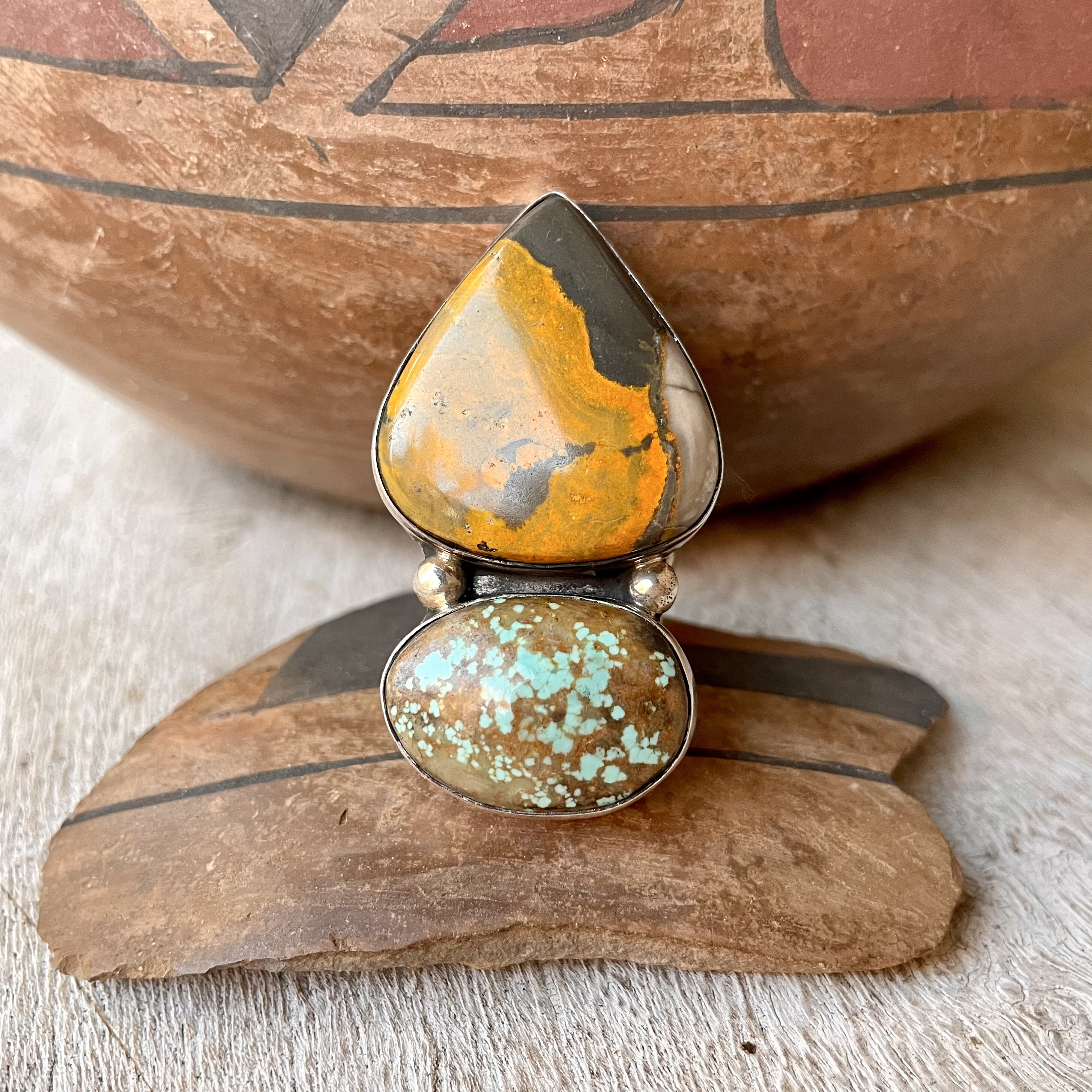 Dazzling San Felipe Bumble Bee Jasper Sterling Silver Ring Dazzling San Felipe Bumble Bee Jasper Sterling Silver Ring