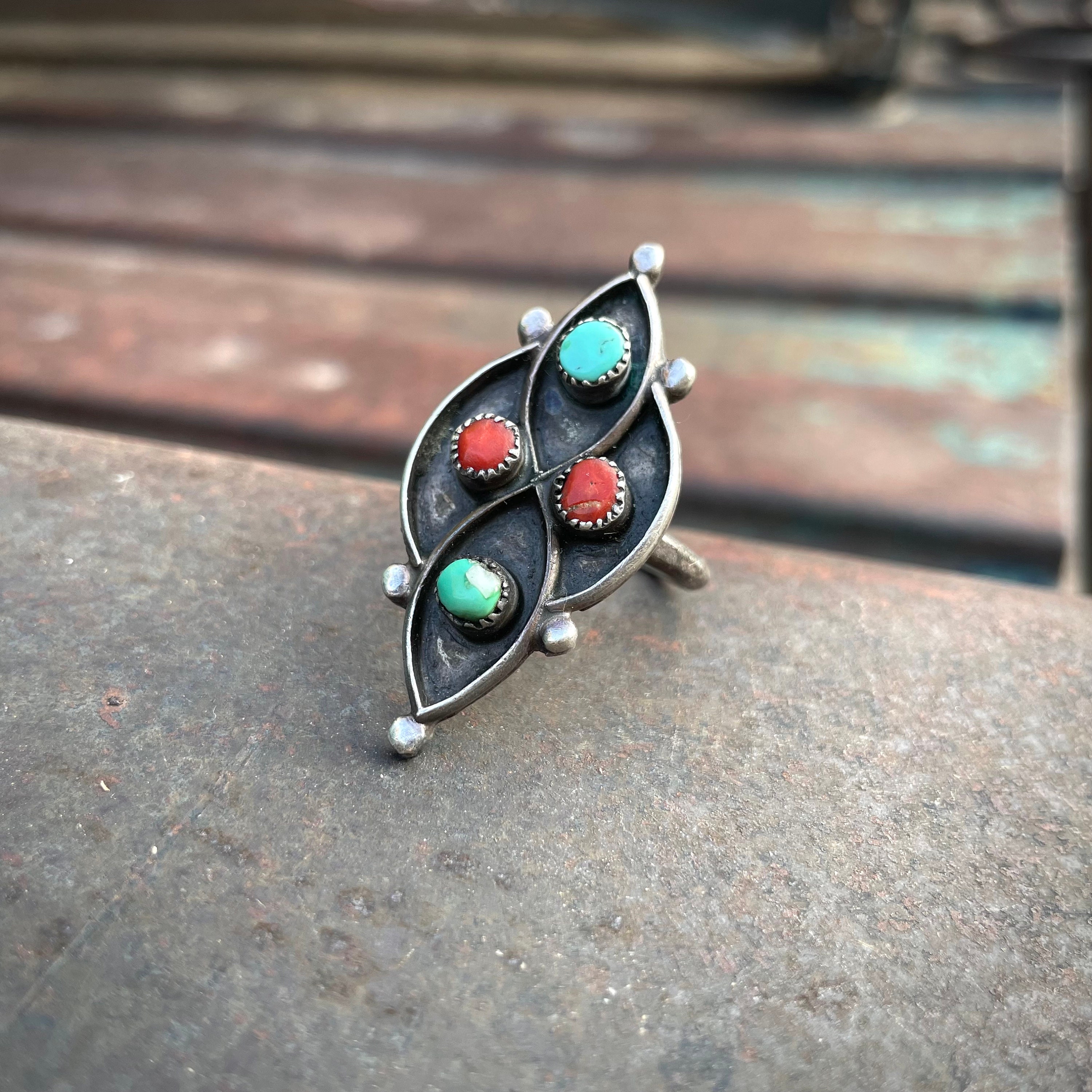 Wonderful Vintage Native American Zuni Native Detailed Turquoise Coral Sterling Silver Earrings Wonderful Vintage Native American Zuni Native Detailed Turquoise Coral Sterling Silver Earrings