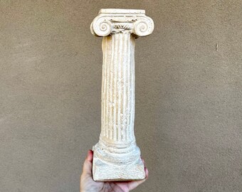 1987 Hayes Parker Sandstone Plaster Greek Column Sculpture, Architectural Salvage Tall Pillar
