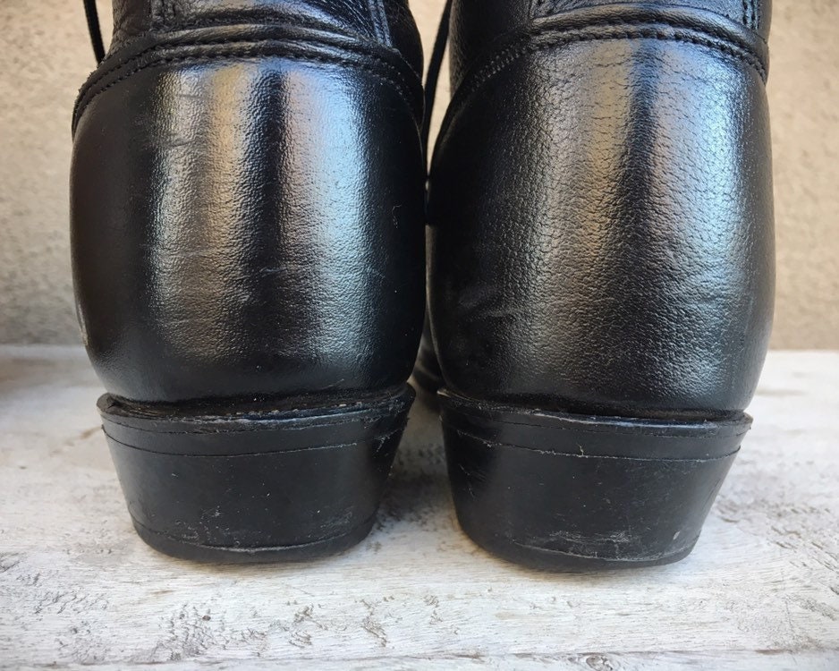 Vintage Capezio Black Leather Packer Boots Women's Size 7.5 (Fits Like ...