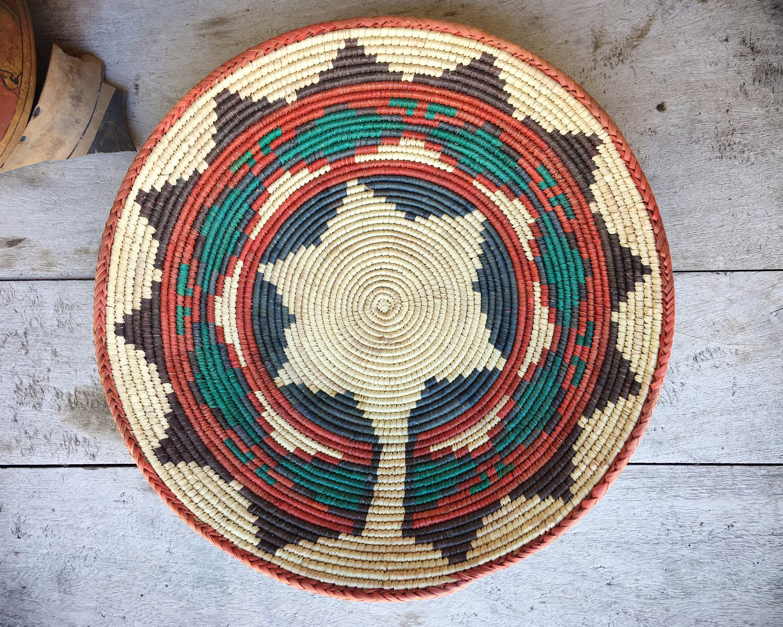 Coiled Basket Bowl Navajo Wedding Design Southwestern Decor, Native