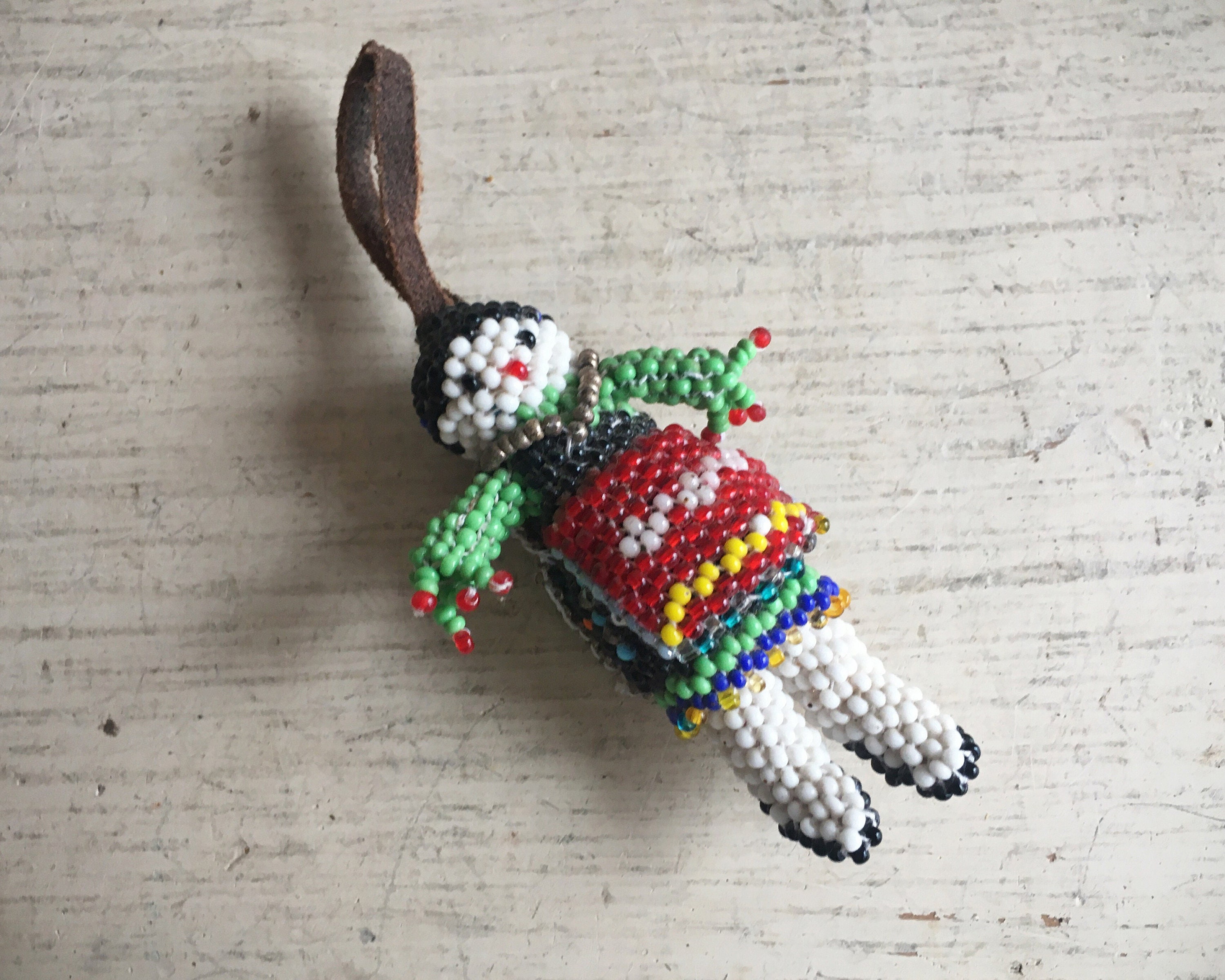 Zuni Beaded Miniature Doll Ornament for Christmas Tree, Holiday