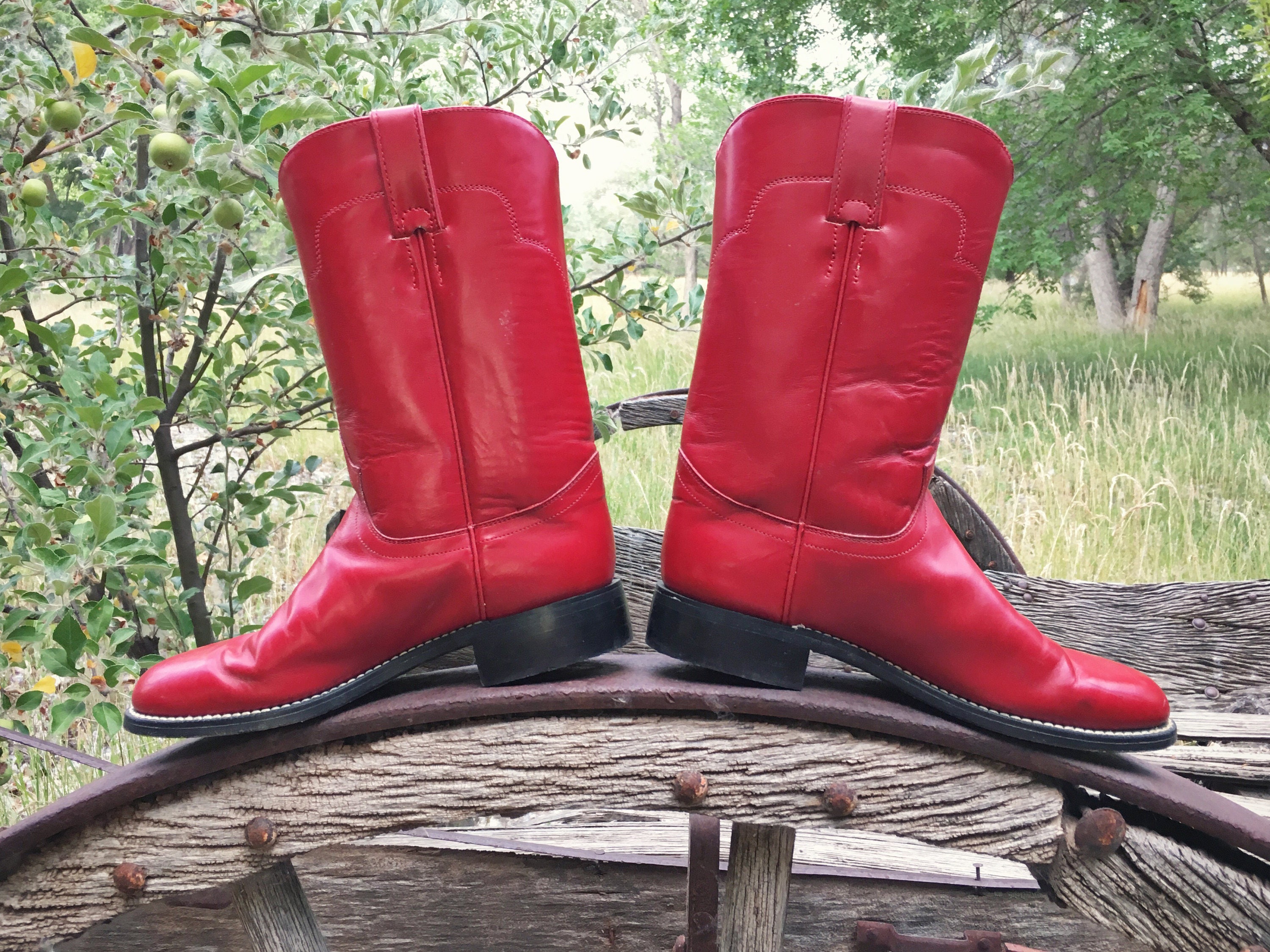Vintage Women's Size 6 B red cowboy boots Tony Lama Roper cowgirl boots