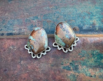 Sterling Turquoise Earrings by Desert Rose Trading, Southwestern Posts