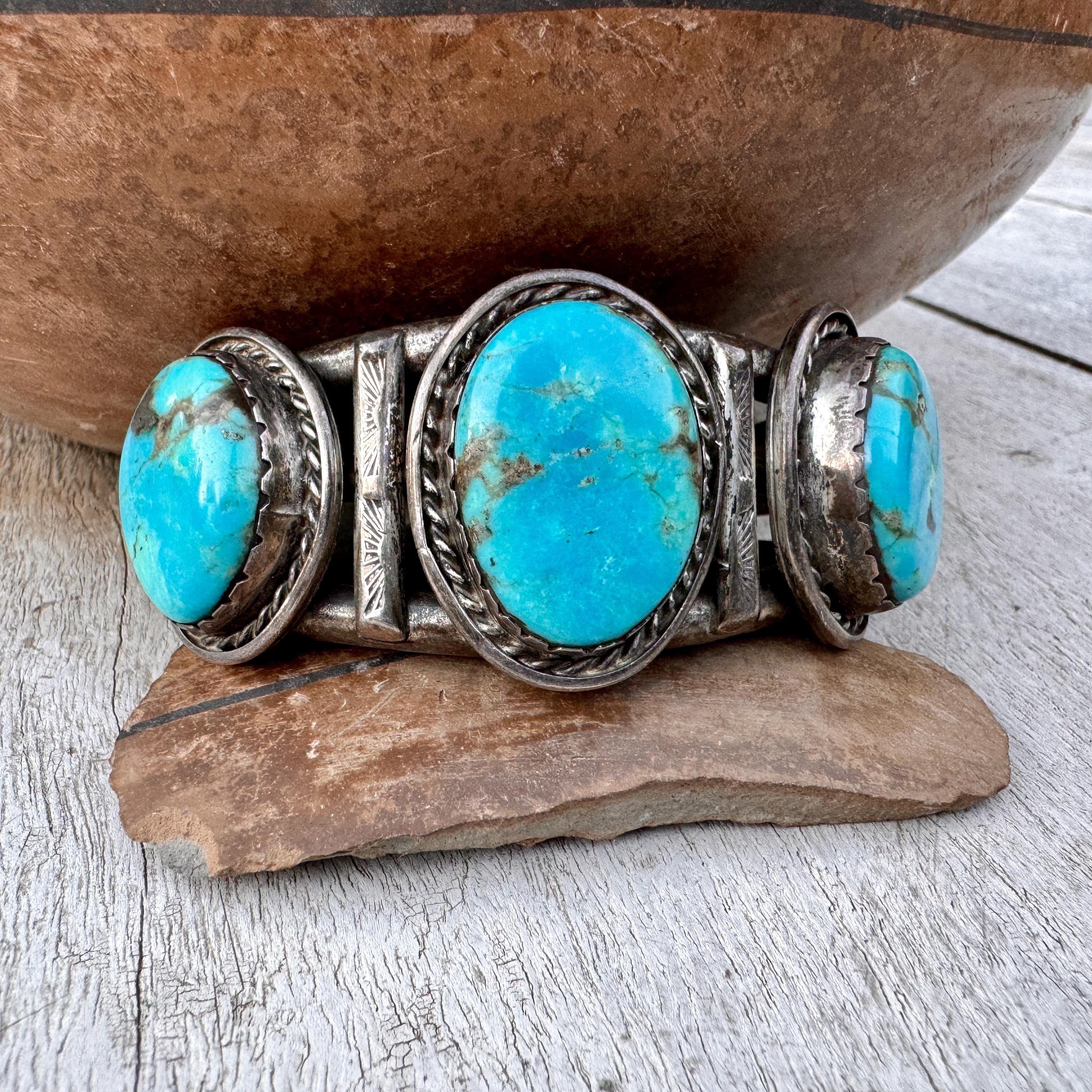 Vein Of Matrix Vintage Native American Navajo Green Turquoise Sterling Silver Bracelet Vein Of Matrix Vintage Native American Navajo Green Turquoise Sterling Silver Bracelet