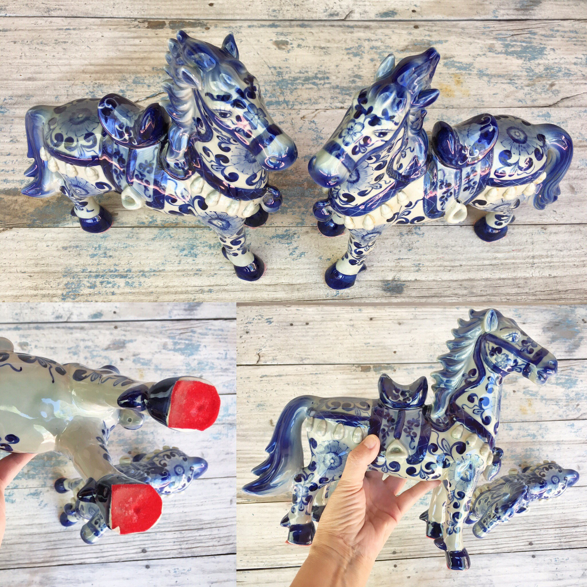 chinese ceramic blue horse bookends chinese ceramic blue horse bookends