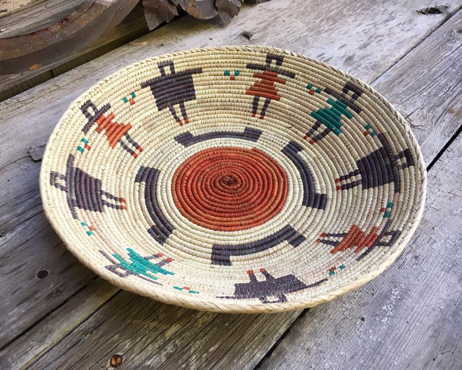 Shallow Woven Basket Gallery Wall Bohemian Decor