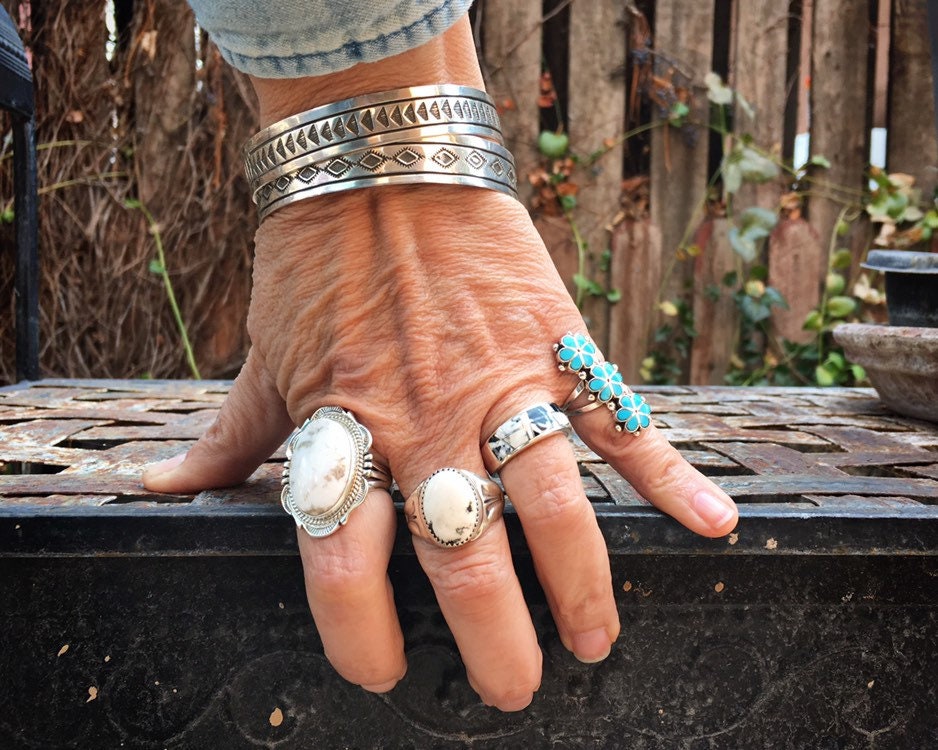 Native American Jewelry Copper Turquoise Bracelet by Albert Cleveland!